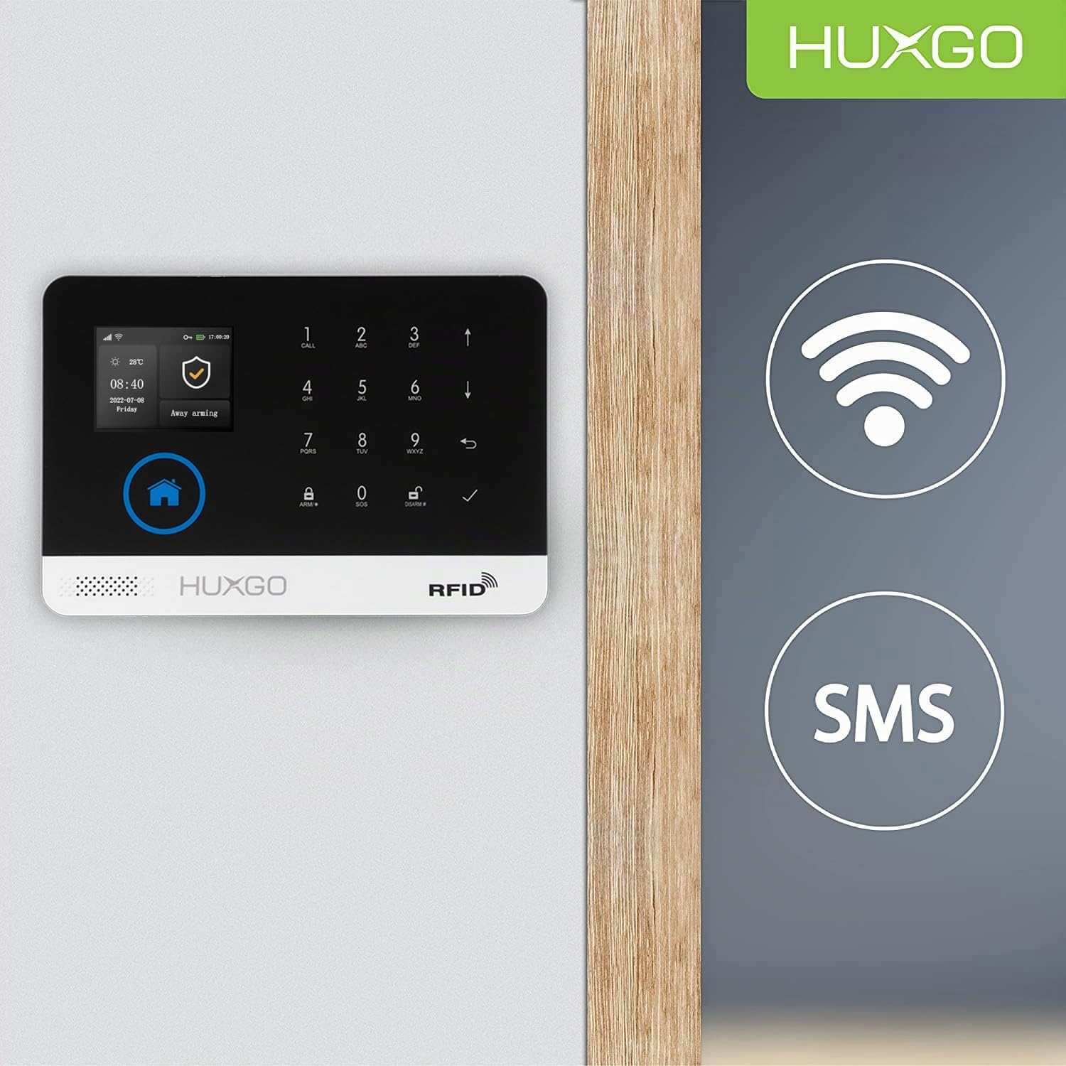 HXA003 Sistema di allarme wireless con 7 sensori di movimento + sirena wireless aggiuntiva, Due moduli: WiFi + GSM, applicazione TUYA Smart, controllo del telefono, SMS, lingua italiana