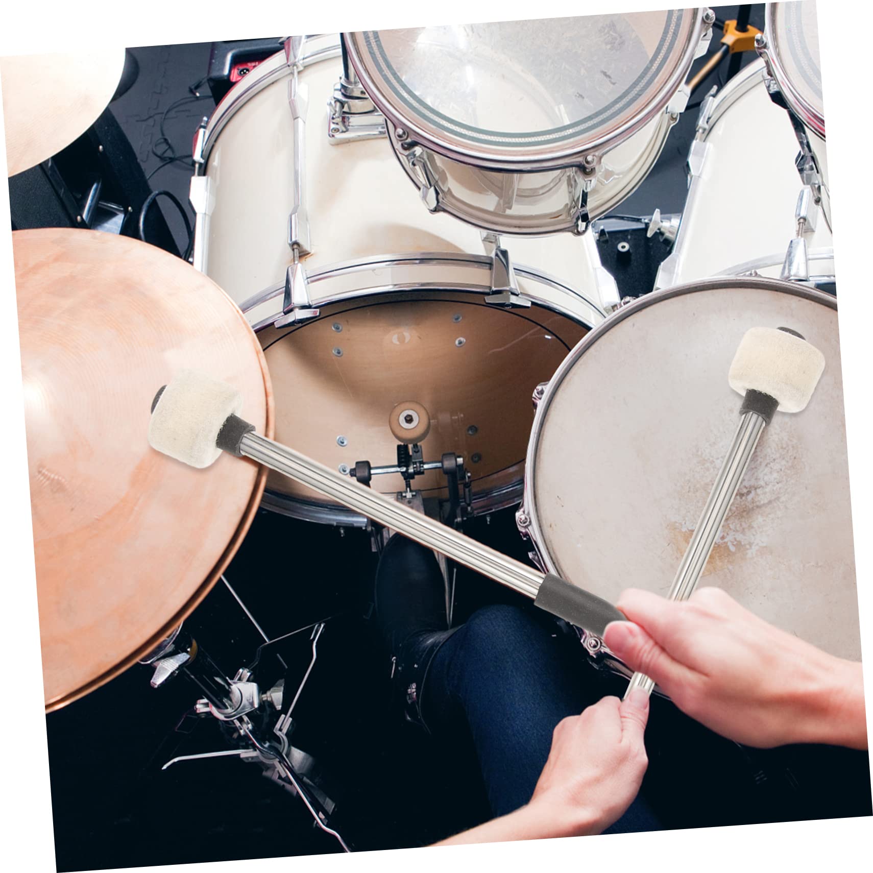 ibasenice 6stücke Drum Mallets Aus Edelstahl Mit Filzkopf Für Percussion-instrumente Leichte Und Langlebige Schlagzeugstöcke Geeignet Für Anfänger Und Profis Für Trommelkits Und