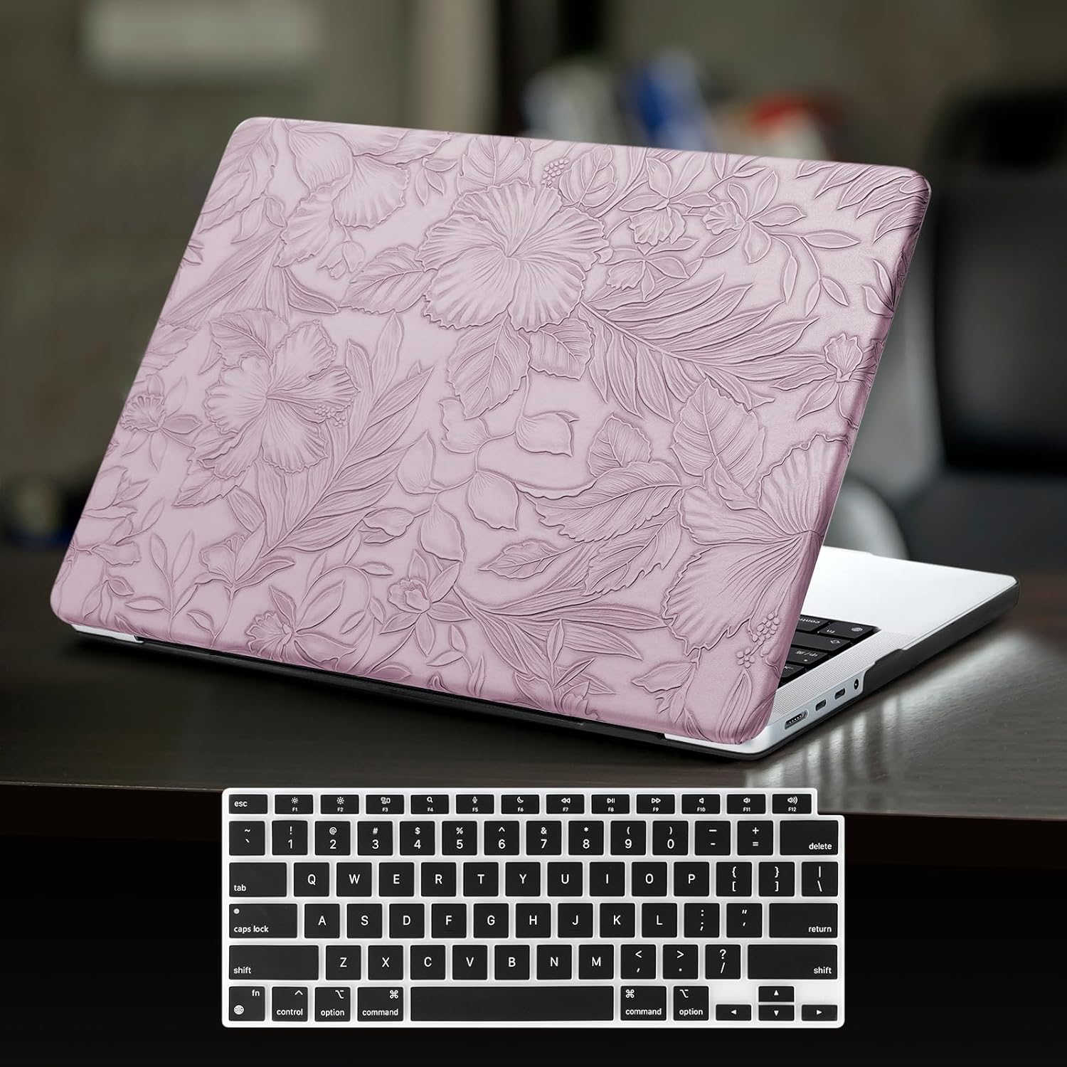 DTangLsm for MacBook Pro 16 inch Case M5 2026, 2021-2025 M4 M3 M2 M1 A3428 A3429 A3403 A3186 A2991 A2780 A2485 Pro Max, Textured Retro Leather Hard Cover for MacBook Pro 16 Case+Keyboard Cover, Lilac