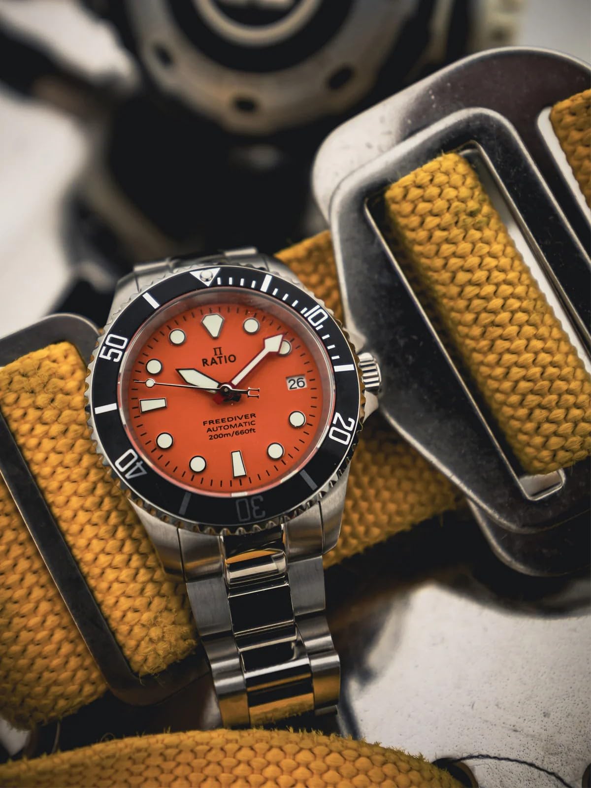 Ratio FreeDiver - Reloj de Buceo automático japonés de Cristal de Zafiro, Resistente al Agua hasta 200 m, para Hombre