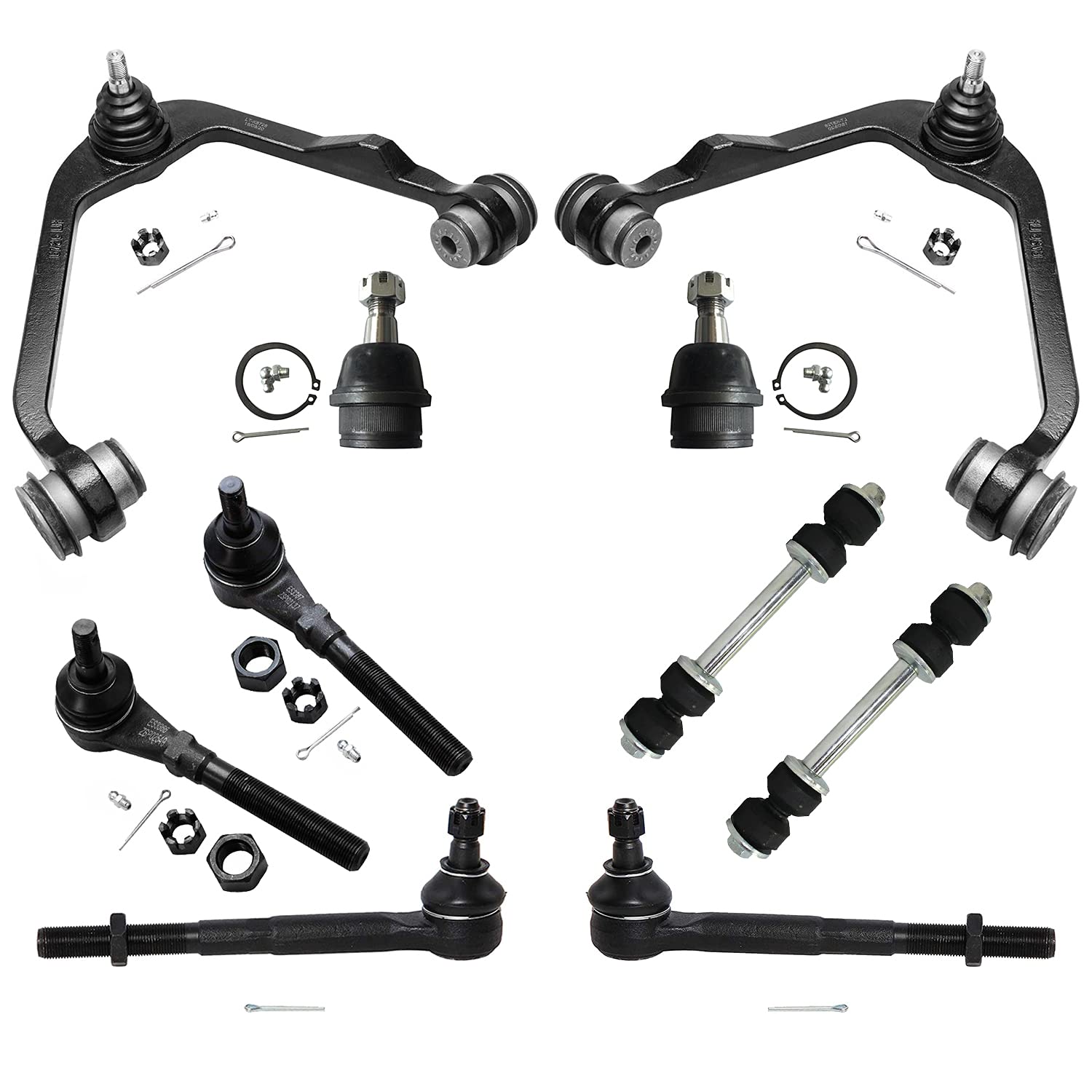Photo 1 of Detroit Axle - 2WD Front Upper Control Arm Ball Joint Tie Rod Sway Bar Replacement for Ford F-150 Expedition Lincoln Navigator Blackwood 10pc set