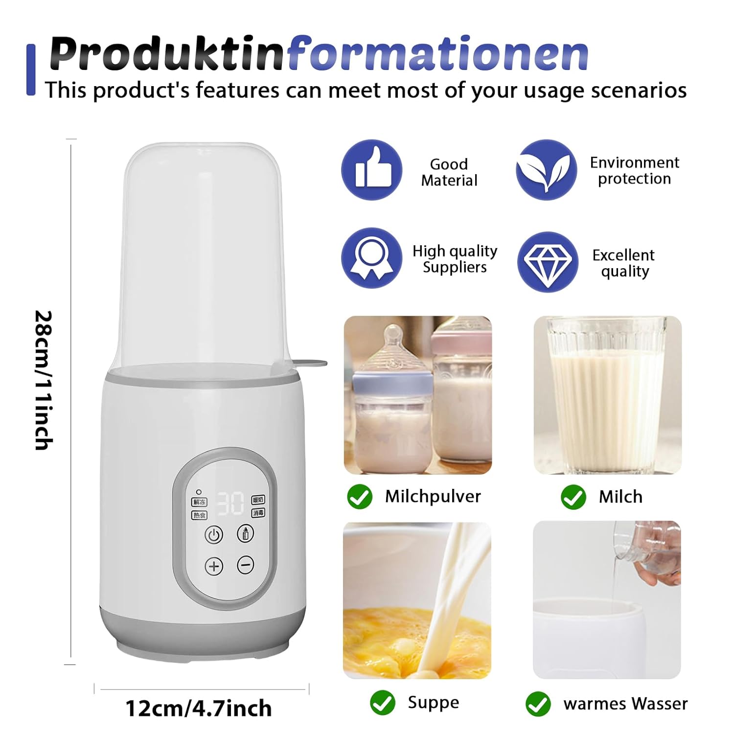 Dimensions of HOSPAOP 8-in-1 Baby Bottle Warmer