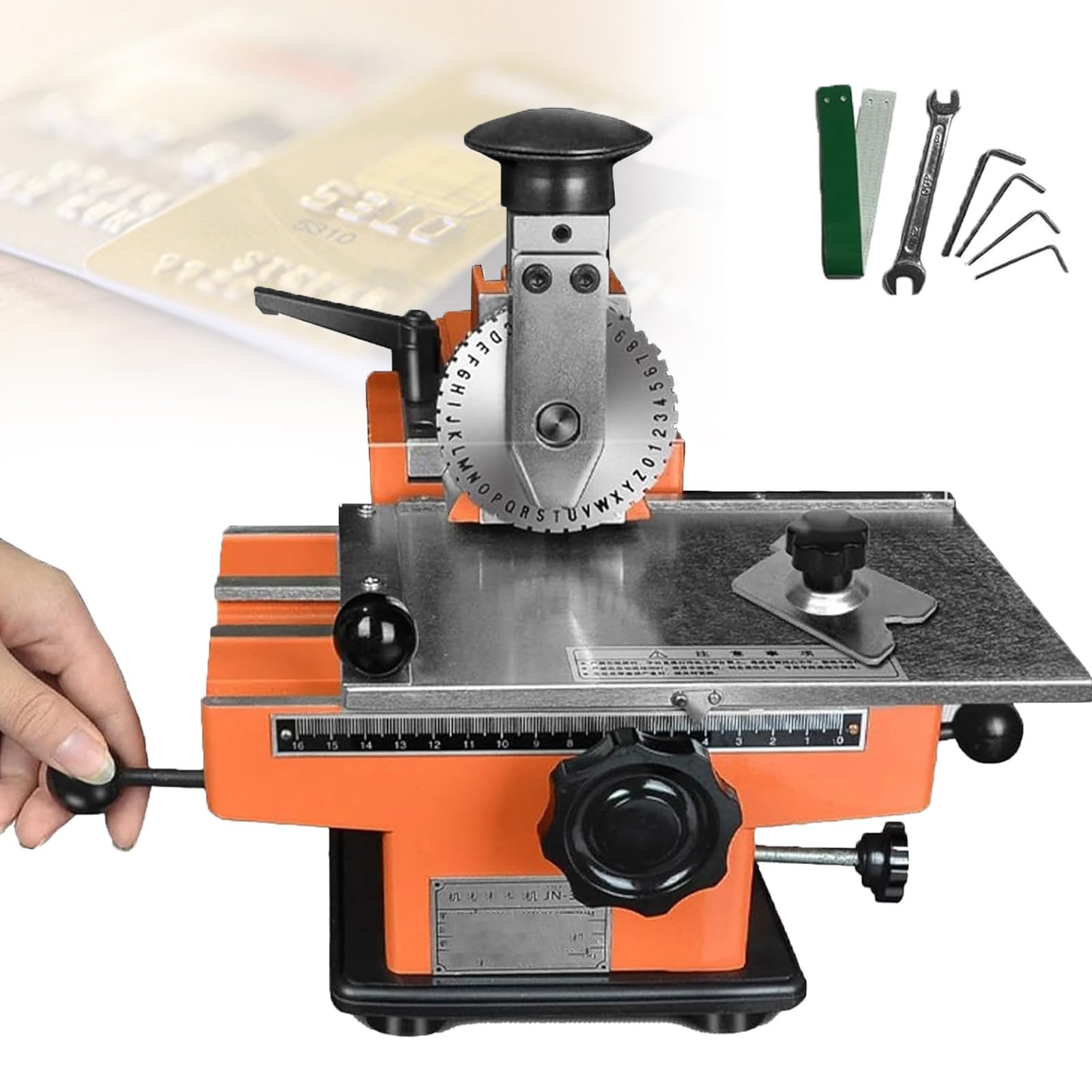 Atwynd Semi-Automatic Nameplate Embosser, Label Printing Marking Machine, Different Character Wheels 2/2.5/3/4/5/6, Metal Nameplate Stamping Machine, Dog Tag Printer Embossing Tool A-2mm