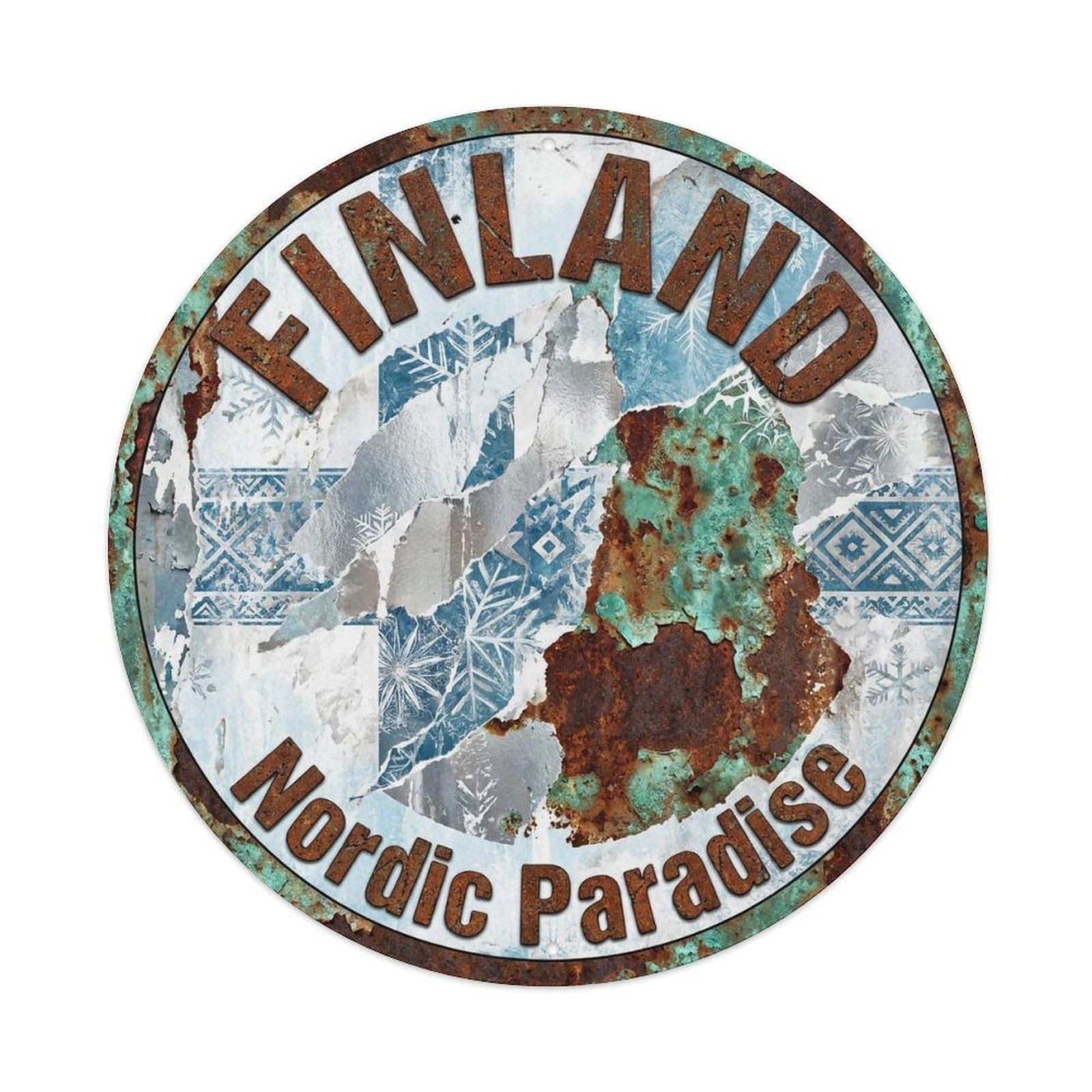 Vintage Travel Finland Enchanting Vintage Metal Tin Sign Plaque