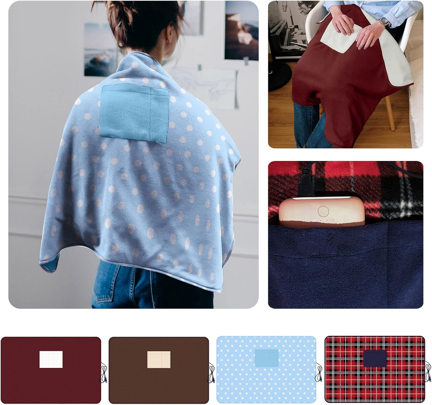 review Galeril Electric Blanket - Heated Blanket Fast Heating Washable Soft Weighted Throw Blanket with Overheating Protection Christmas Winter for Home Travel Office (wm-a15)