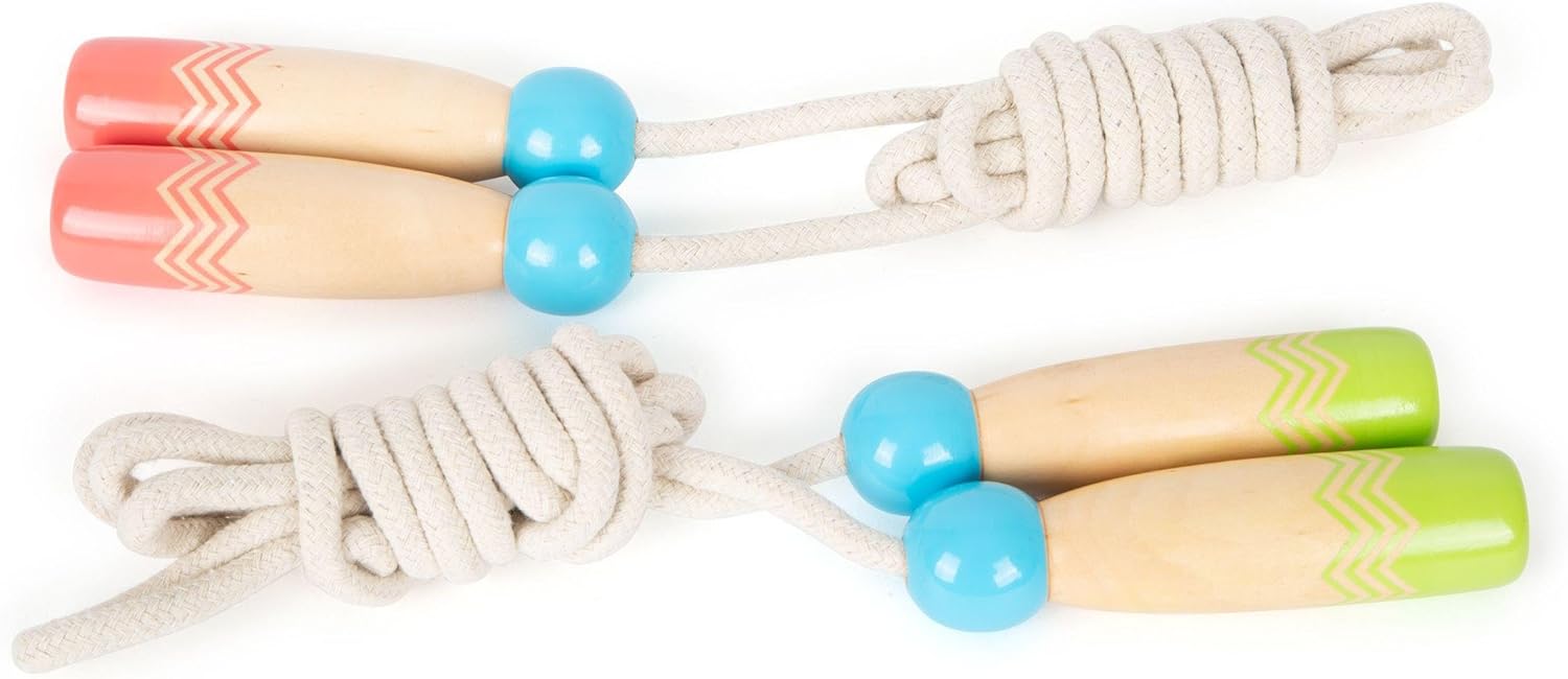 small foot 11872 Jump Rope Set Active Made of FSC 100%-Certified Wood, Set of 2 Exercise Toys for Ages 5+ Years