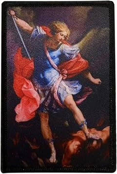 St. Michael Vanquishing Satan Religious Angel Morale Patch, Tactical Military Hook and Loop Embroidered Patches for Jackets, Backpack, Clothing, Molle Vest, Bag, Hat