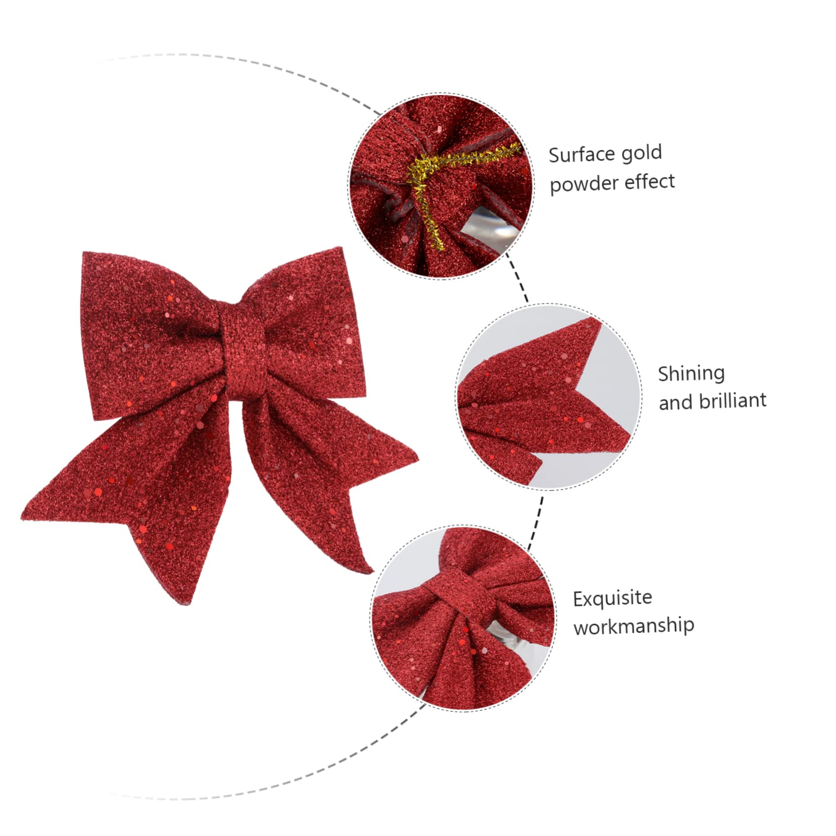 Cabilock 4piezas Lazos Decorativos DIY para Árbol de Navidad Adornos Colgantes Polvo Lazos Navideños para Decoración de Obsequio para Escaparate