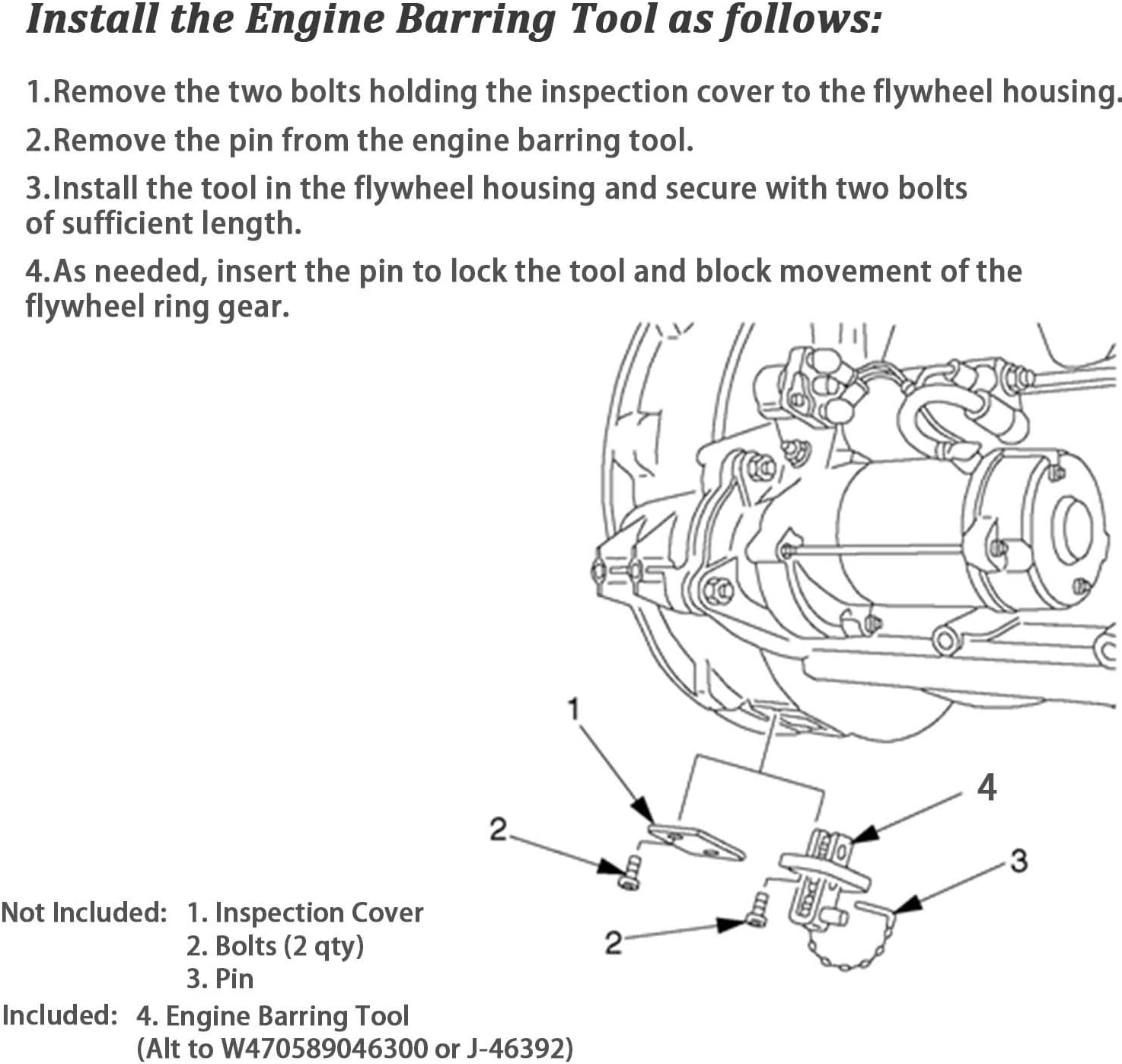 Yoursme Engine Barring Tool for Detroit Diesel DD13, DD15, DD16 Alternative to W470589046300 or J-46392