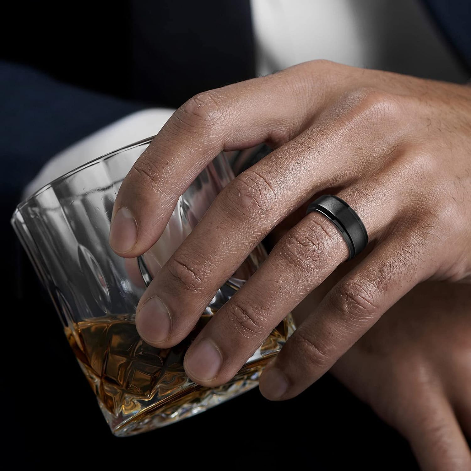 LAOYOU Fidget Anxiety Ring for Men | 8mm Spinner Band for Calming, Worry, Stress Relief & Mindfulness | Hypoallergenic Stainless Steel Comfort Fit Non Tarnish - Image 4