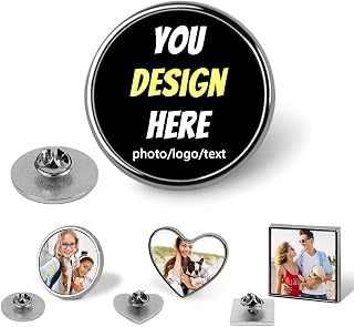 Custom Pins Bulk 1/5/50,Personalized Pins Buttons with Your Photo Text Logo,Custom Lapel Hat Pin for Men Women