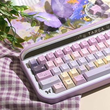 Purple Keycap Set - Cherry Profile PBT Keycaps, Dye Sublimation Gradient Key Caps for Cherry Gateron MX Switches Mechanical Gaming Keyboard, 130 Keys