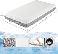 Vista 6 de Almohada de espuma viscoelástica de doble cara, almohada cervical de cuello de 4 pulgadas para dormir de lado, firmeza media y suave, almohada Blanco