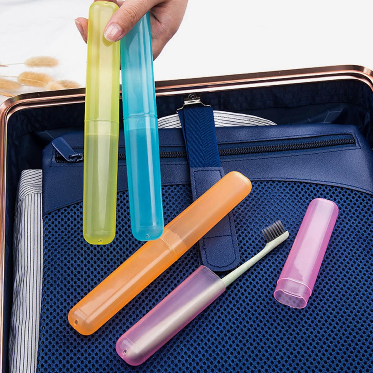 Amosfun 4 Set Di Porta Spazzolini Da Denti Da Viaggio Contenitore Compatto E Portatile Per Spazzolini Da Denti - Sigillatura Anti-perdite 21 Pezzi * 4