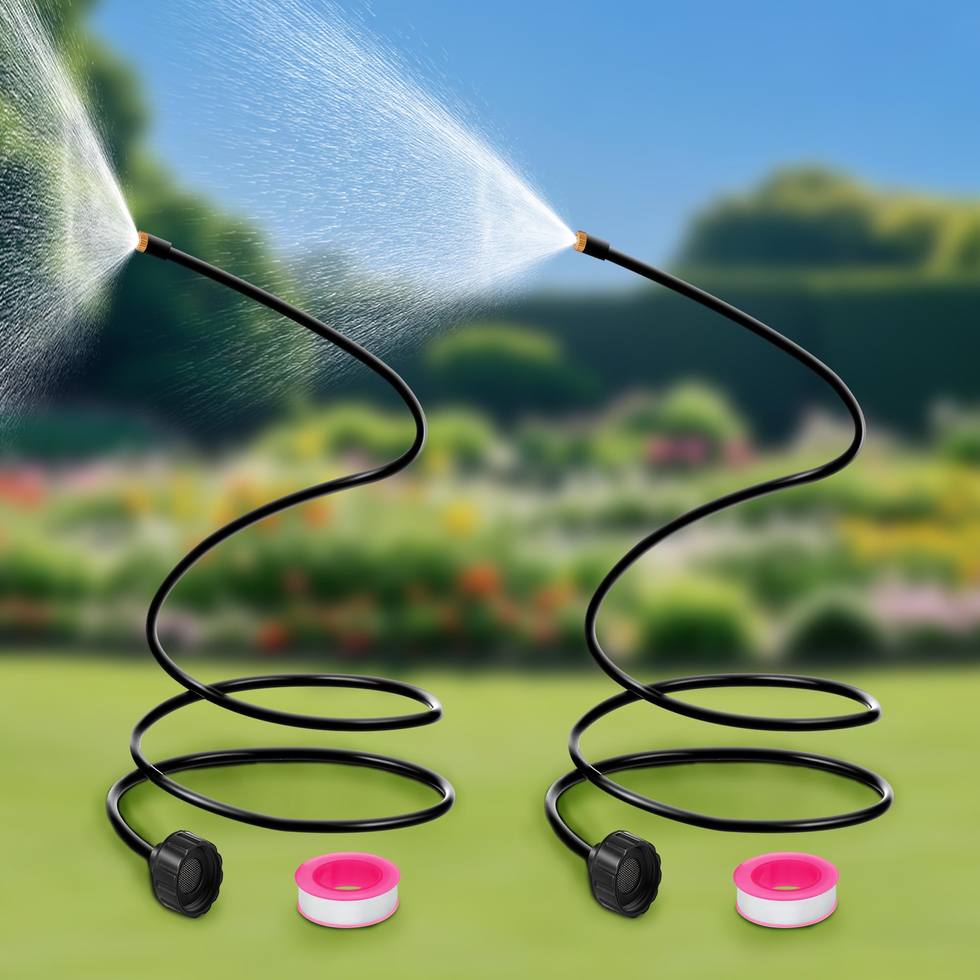 ElectricWise 2 Pack Misters for Outside Patio, 60 Inch Flexible Hose