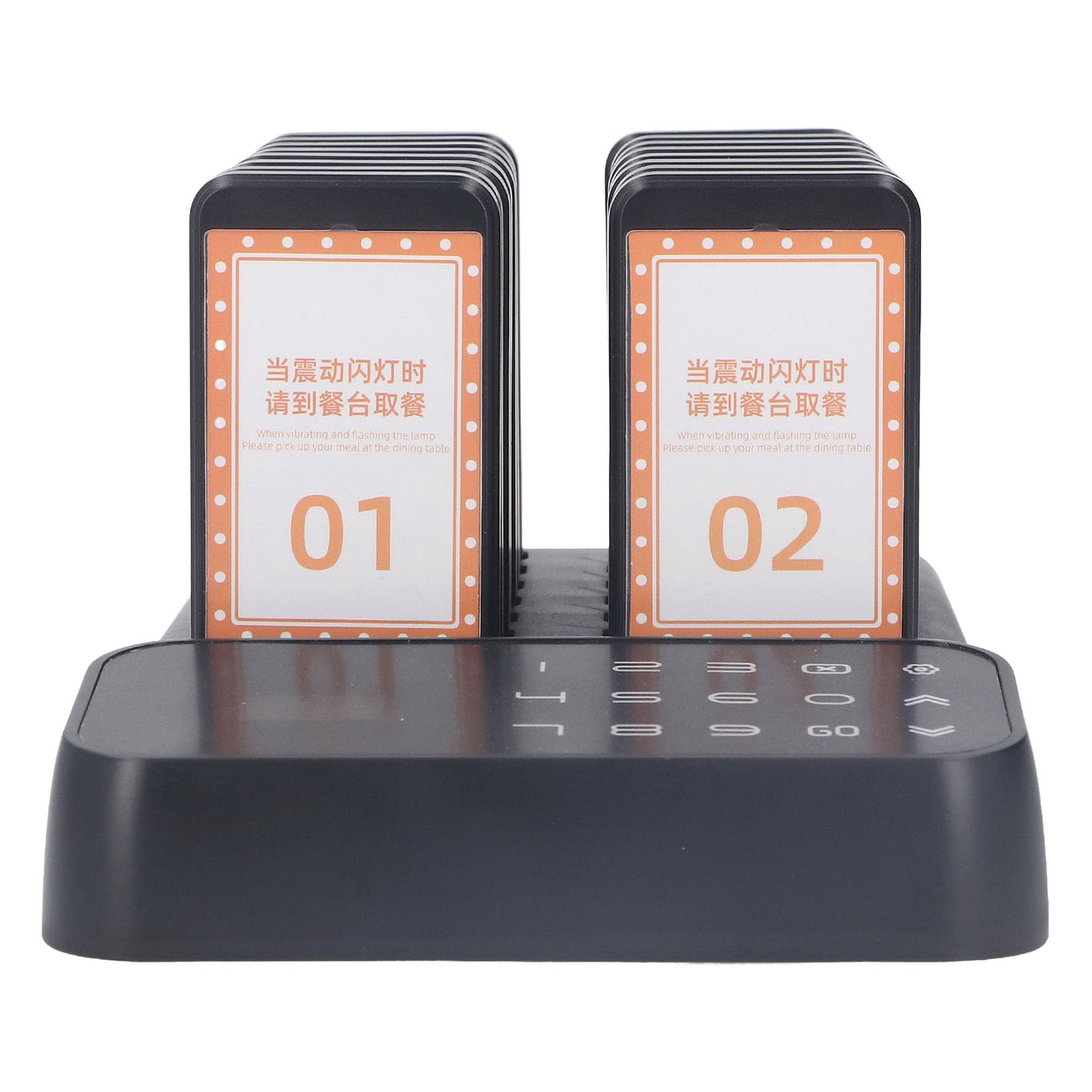 Tyenaza Sistema Cercapersone Ristorante, Sistema di Accodamento Chiamate Wireless Vibrazione dei Cicalini di Attesa del Ristorante 16 Cercapersone Ospiti(EU)