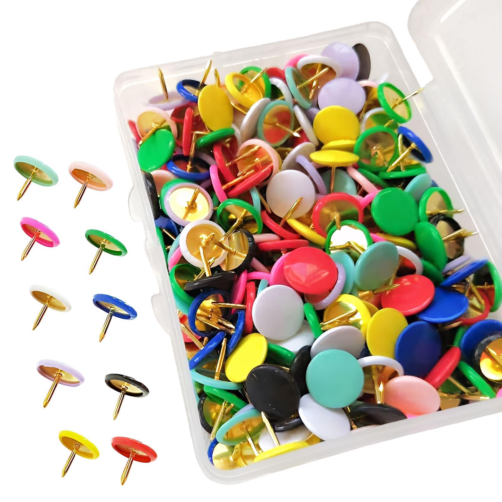 Vexorlian 100 PCS Push Pins, 10 Colors Mixed Drawing Pins for Notice Board with Storage Box, for Wall Drawing, Notice & Bulletin Boards, Maps, Plastic Head & Steel Needle, 1cm