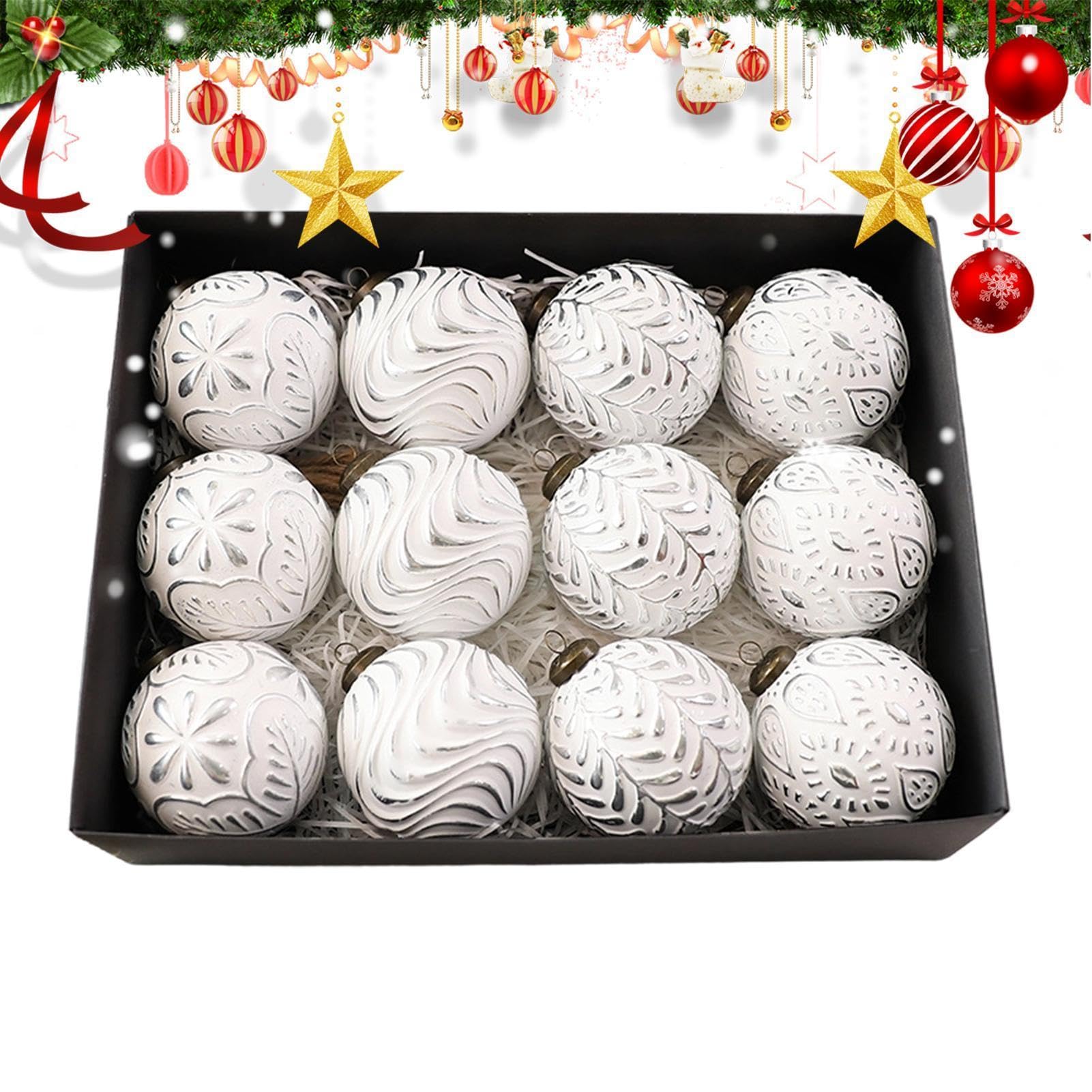 Bolas de Navidad Juego de 12 Colgantes Vintage de Invierno