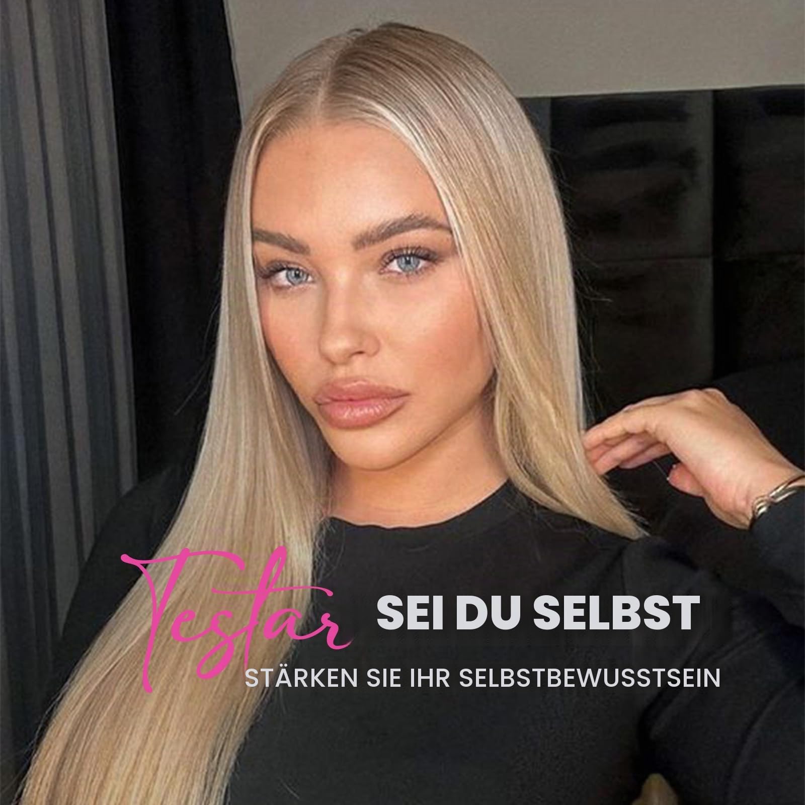 Testar 613 13×6 Spitzenfront-Perücke,lange blonde Perücken für Damen,HD transparante Spitze,Perücke in Platinblond,22 Zoll glattes Haar,natürlich gestuft,klebefrei,synthetische Perücke