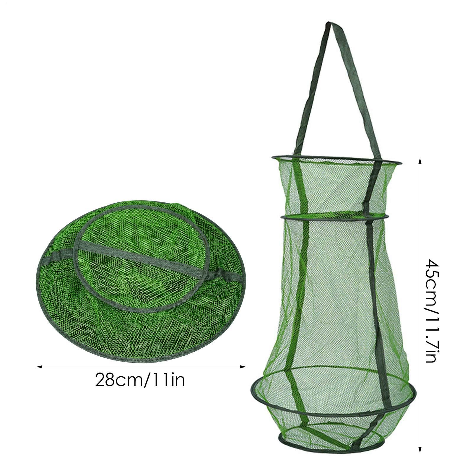 Cage en filet de pêche – Durable, résistant à la , piège à poisson coulé à la main, conception en maille pliable, panier facile à utiliser | Cage de piège à mailles de pêche, idéale pour la p