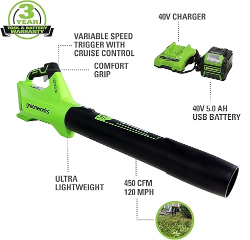 Miniatura 3 de Greenworks - Cortadora de césped, batería y cargador incluidos