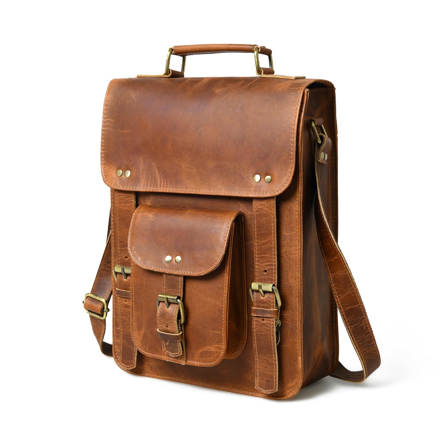 MaheTri 13 Genuine Leather Messenger Bag for Men Tablet Satchel for Men Women Leather Office Bag for Men