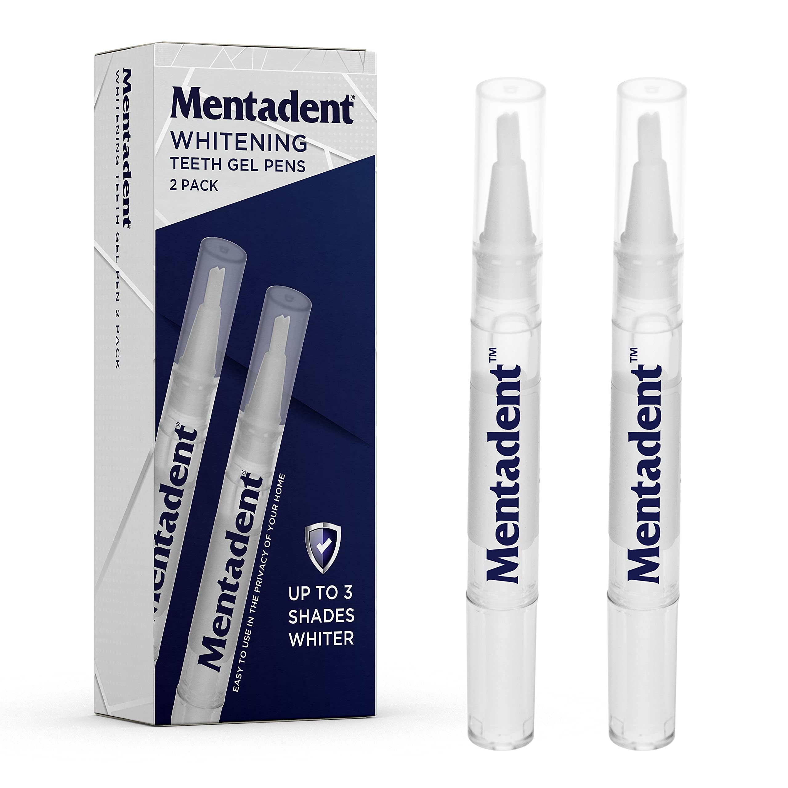 MentadentTeeth Whitening Gel Pen for Sensitive Teeth, Pack of 2 Easy to Use Teeth Whitener | Dental Products for Beautiful Bright White Teeth & Smile
