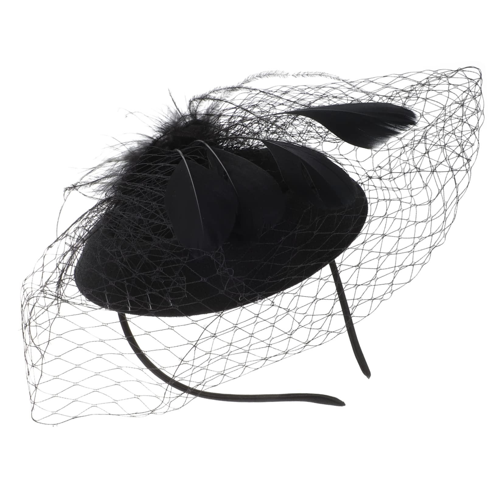 SHERCHPRY 5pezzi Fascinator Elegante con Piume e Rete per Cerimonie e Feste Cappello da Tea Party per Donne Accessorio Vintage per Matrimonio e Eventi Speciali