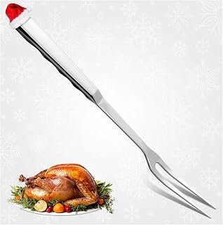 Two Pronged Carving Fork for Meat - Stainless Steel 11" Meat Fork 2 Prongs with Comfortable Handle - Rust Resistant & Difficult to Break Cooking Forks 2 Prong for Convenient Slicing, Cooking & Serving