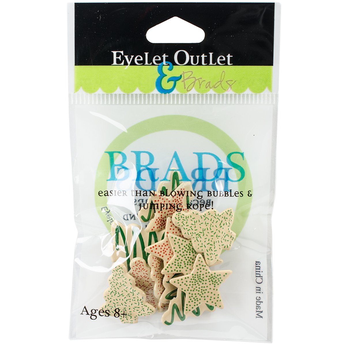 Eyelet Outlet Shape Brads 12/Pkg-Cookies