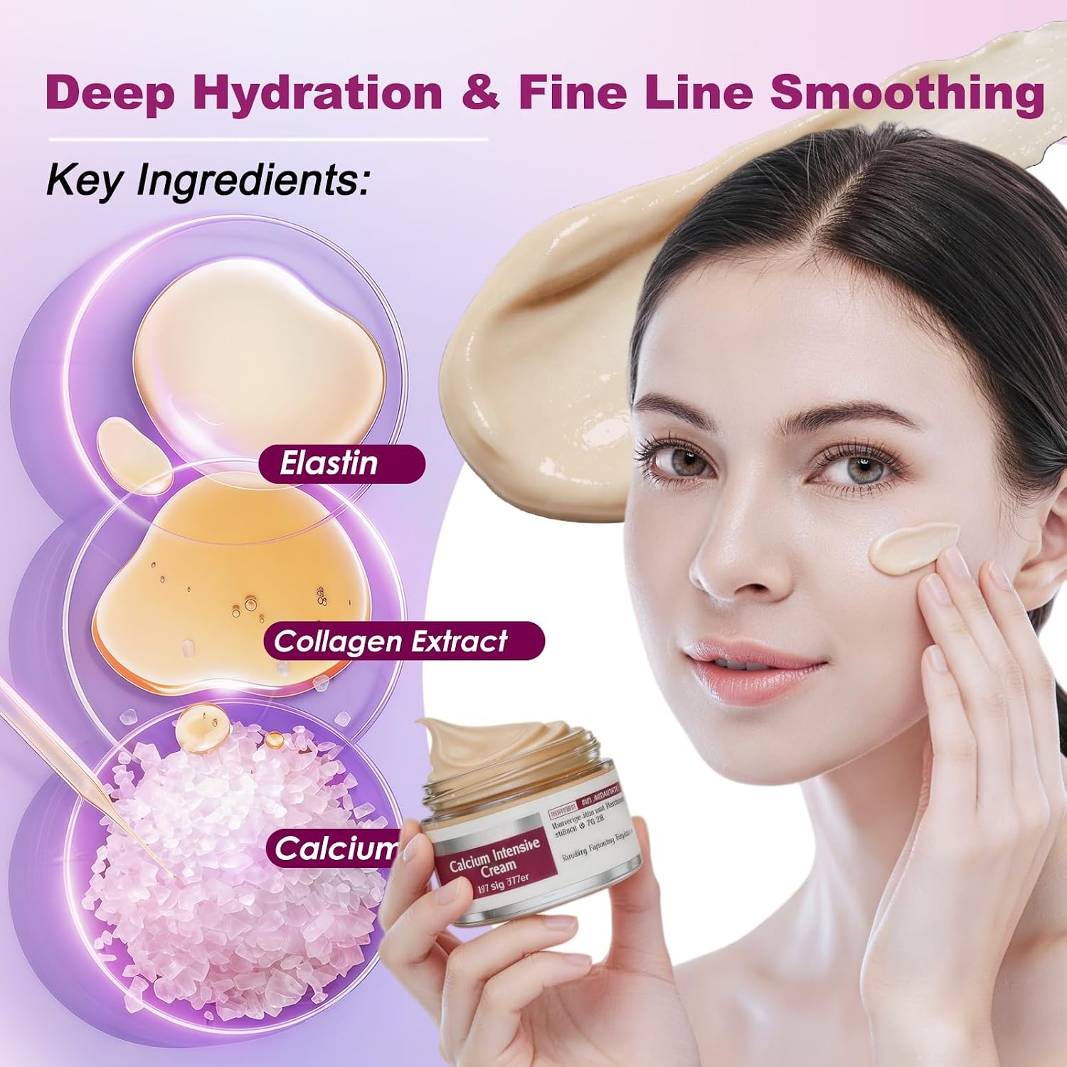 Calcium Daily Skincare Bundle with Calcium Volume Multi Balm Stick, Serum, Cream & Eye Patches for Hydrating, Firming,Smoothing,Collagen Boost & Pore Skin Care, Gift & Travel Skin Care Set-1 Pack