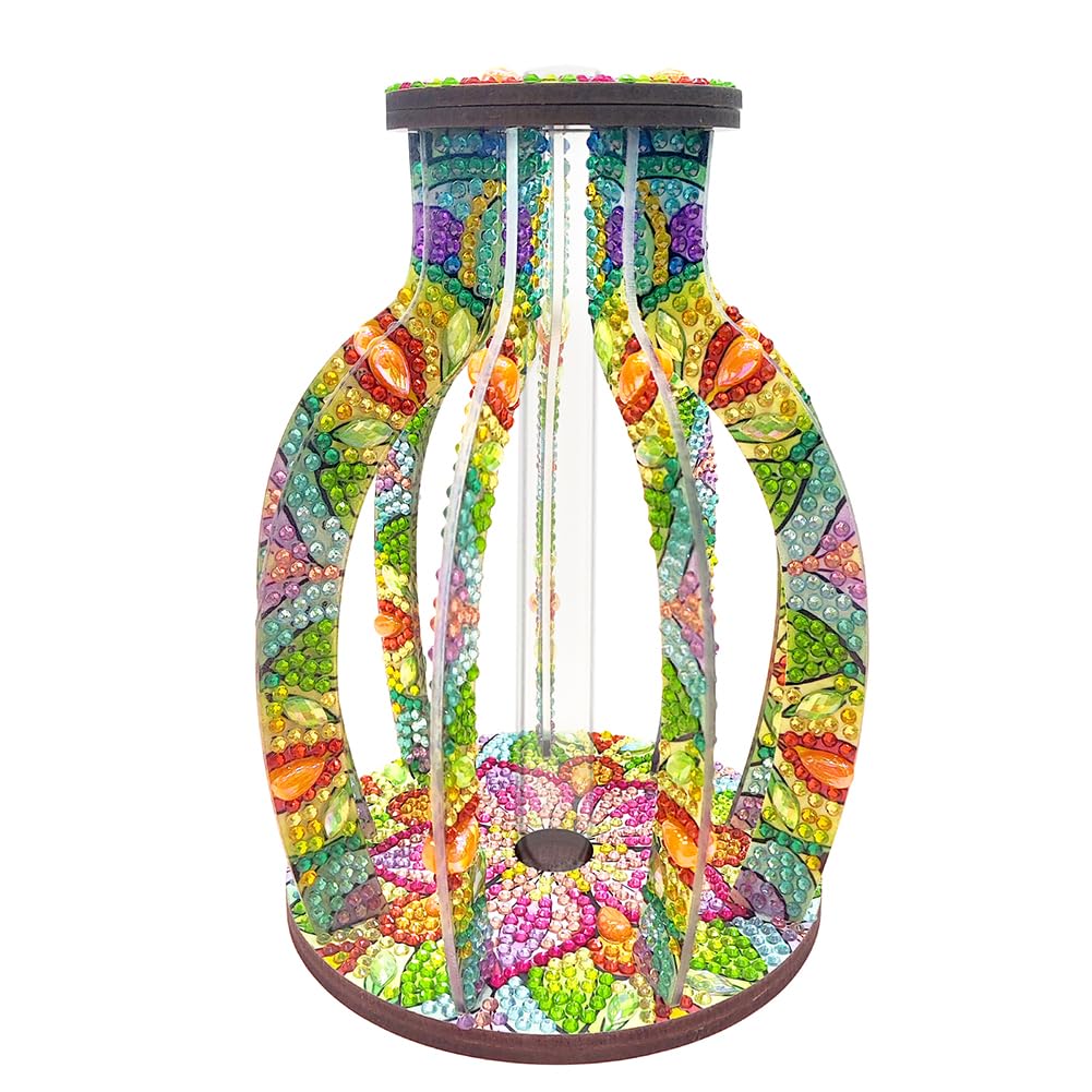 5D DIY Wooden Butterfly Diamond Painting Vase Kit, Rhinestones Desktop Ornaments, Tabletop Ornaments for Beginner, Diamond Art Tabletop Decors Bedroom Table Decor-01