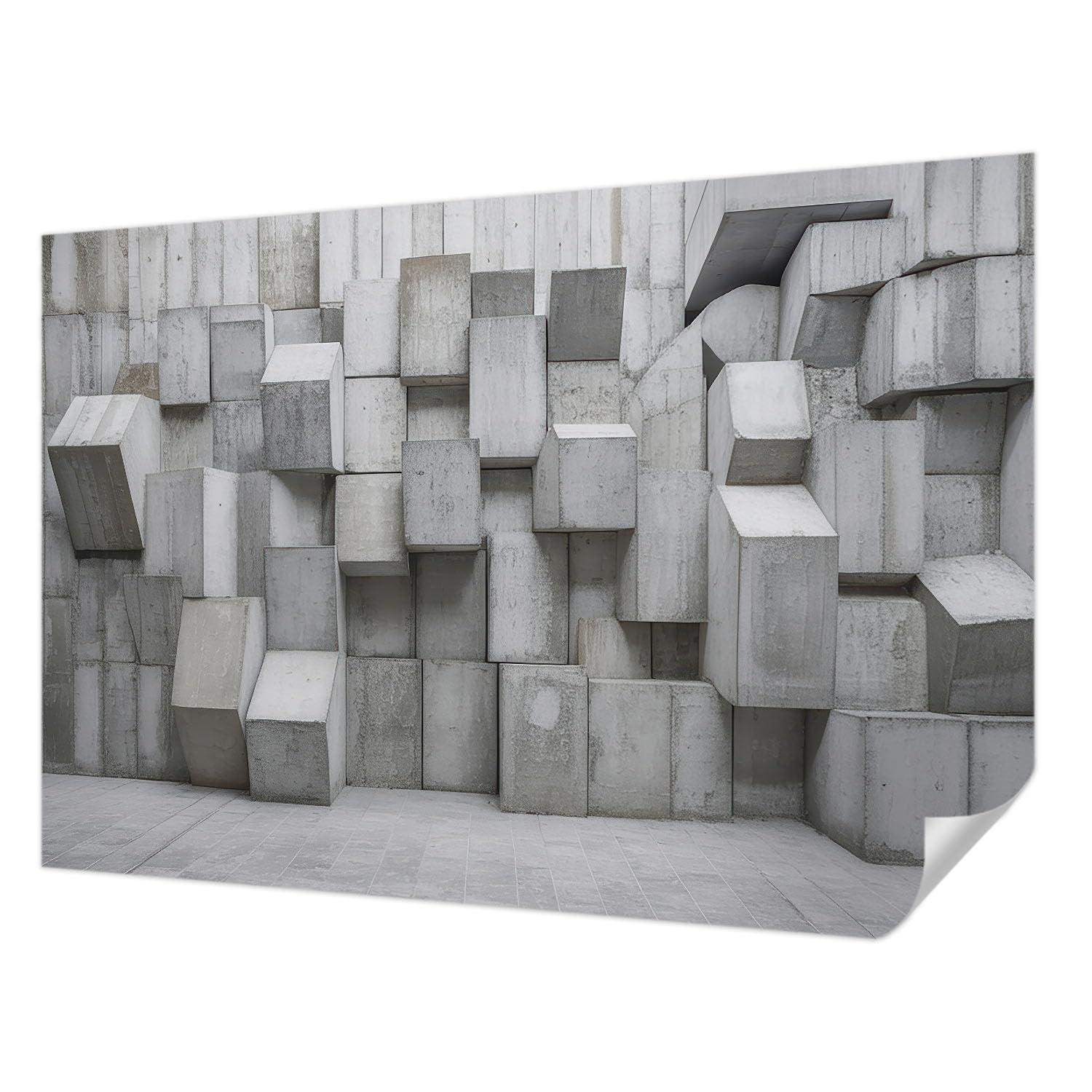 Revêtement mural résistant aux taches et lavable effet béton 152x104 cm