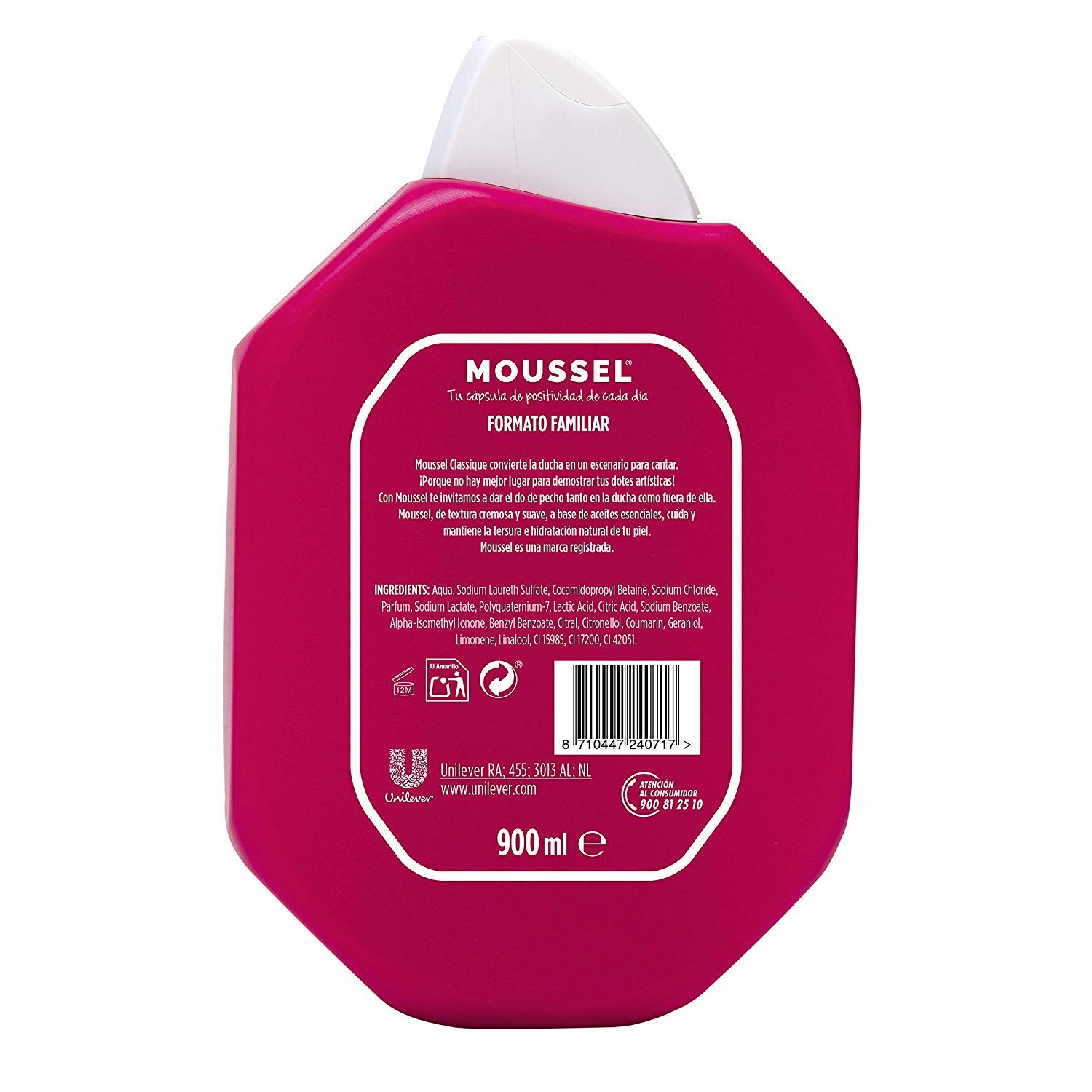 Moussel - Gel doccia classico, confezione da 4 x 900 ml