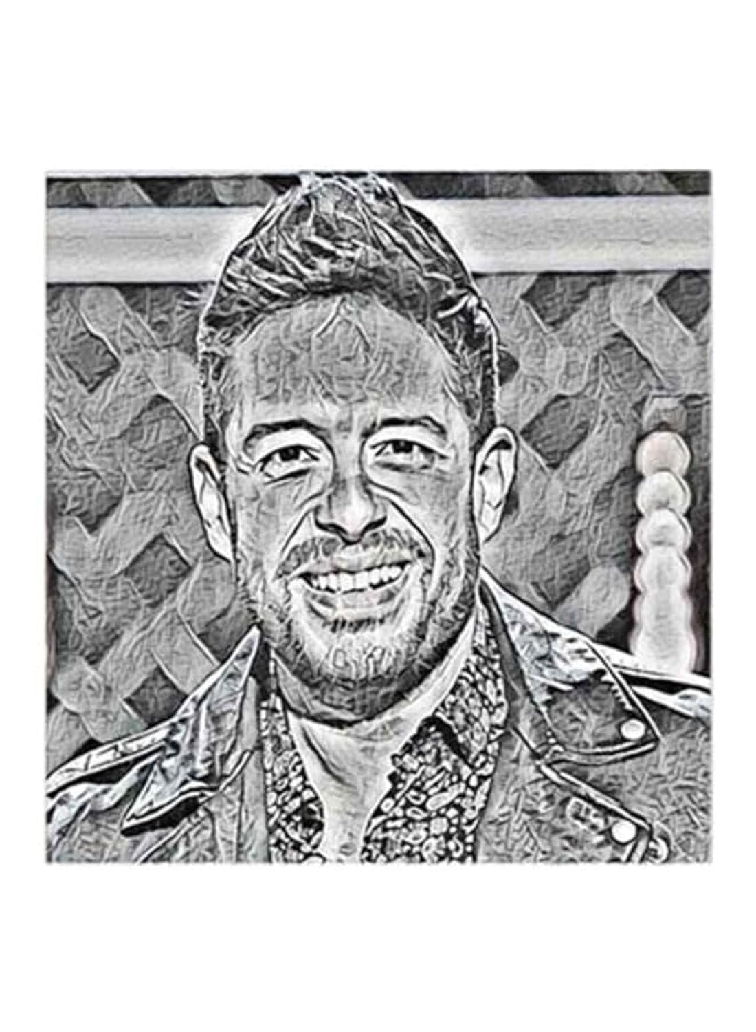 RYN Mohamed Hamaki Mdf Wall Art Black/White 30X30Centimeter