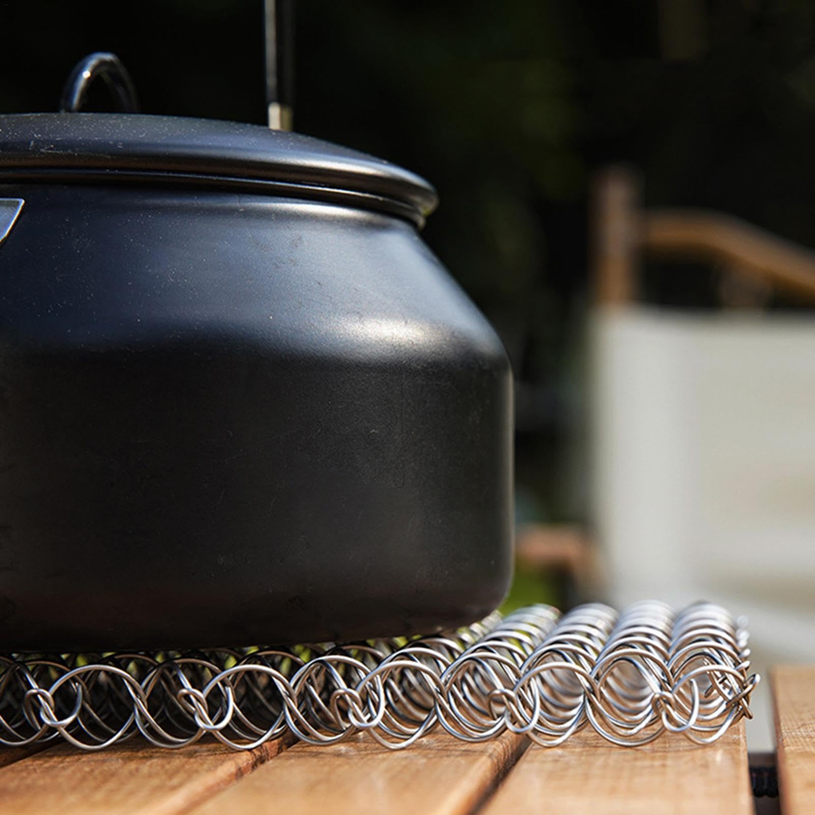 Spiral Wire Trivet, Stainless Steel Pot Holder, Metal Coaster, Effective Heat Protection, Stylish And Modern Design/Multi-Purpose Use, 17.5 X 17.5 X 1.5 Cm For Kitchen Hot Dishes