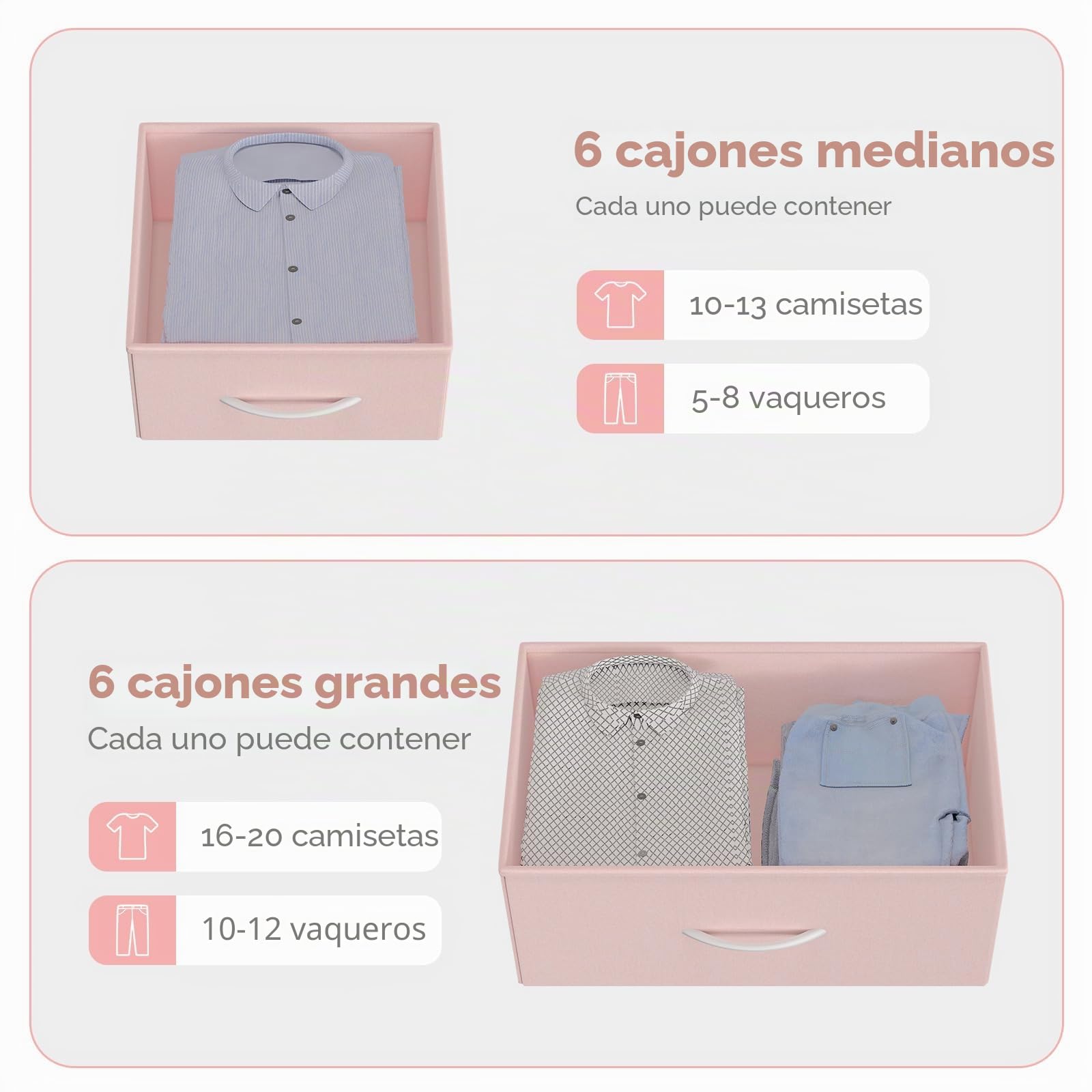 Zstar Organizador De Tela Con 12 Cajones, Torre De Almacenamiento Amplia Con Bolsillos Laterales y Ganchos, Organizador Independiente Para Armario, Entrada y Oficina En Casa, Rosa.