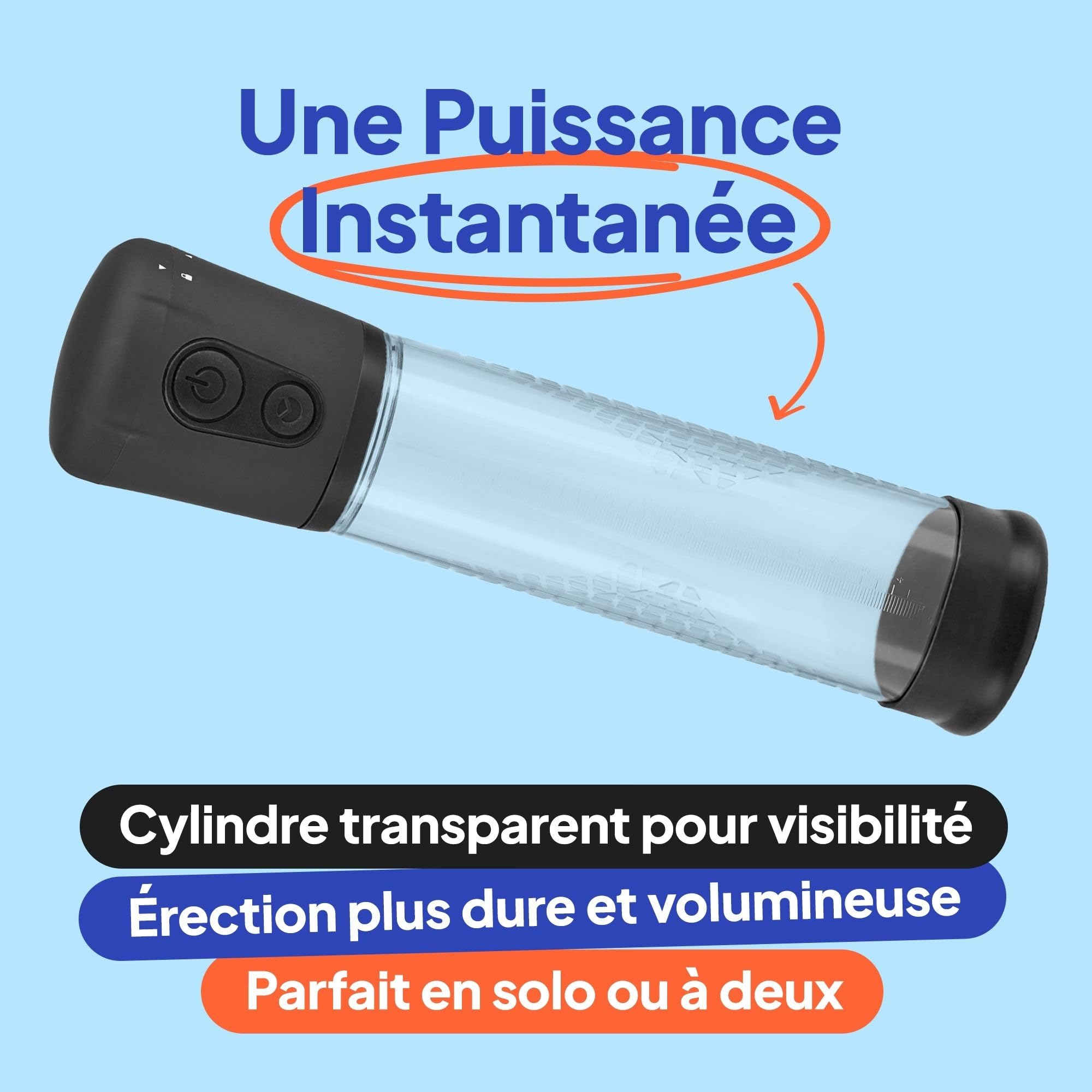 Mr. Membr Pompe à Pénis Électrique - Agrandisseur de Pénis avec 3 Intensités Différentes - Pompe a Penis Pump Sex Homme Pompe Pénis - Agrandir le Pénis Masculin - Agrandir son Pénis