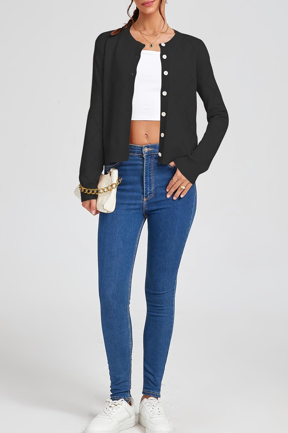 Cakulo Womens Cropped Cardigan Sweaters Lightweight Open Front Knit Cardigans Fall Outfits Fashion Clothes 2025 - Image 7