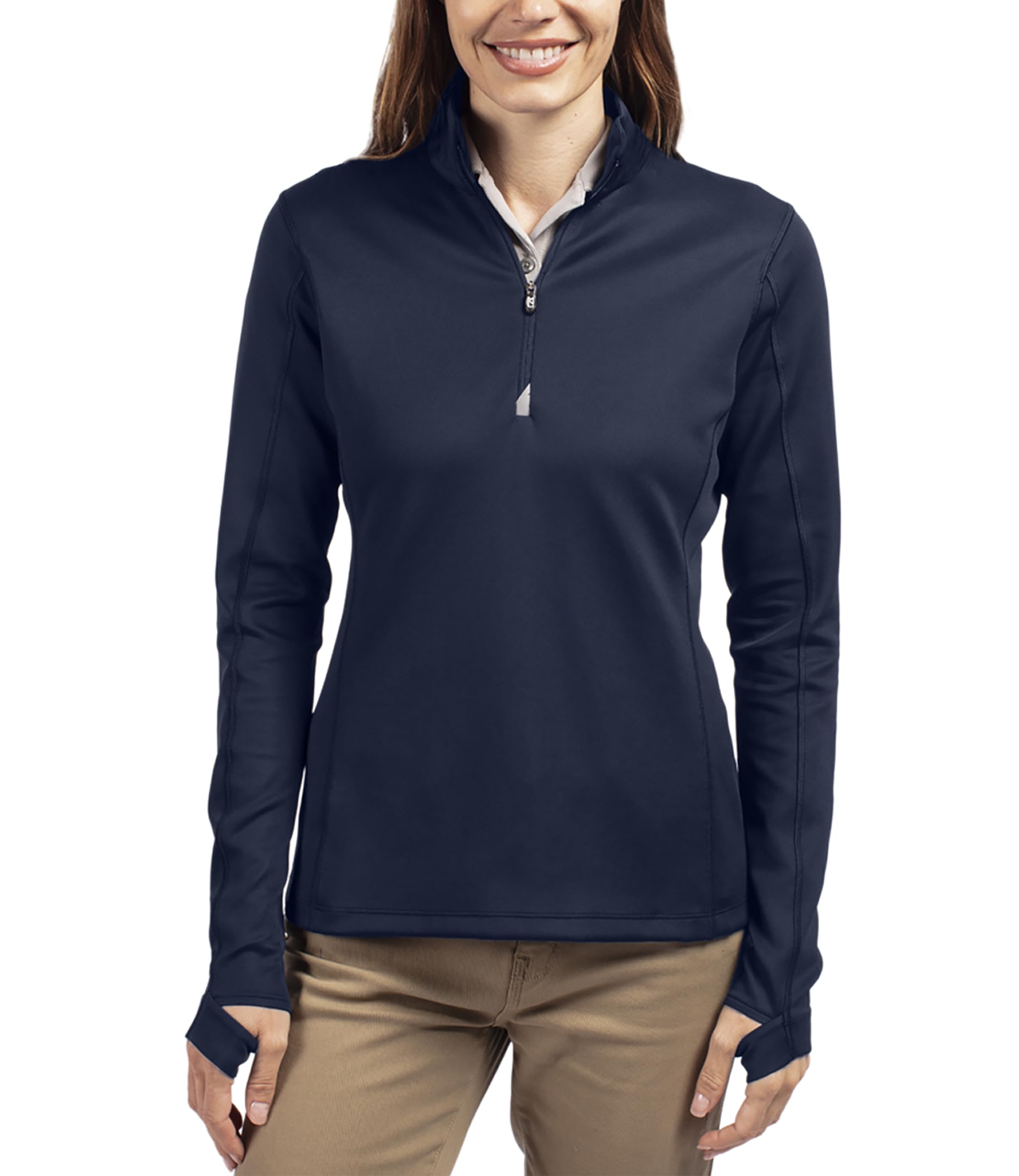 Cutter &amp; Buck womens Moisture Wicking Upf 50+ Stretch Traverse Half Zip PulloverPullover Sweater