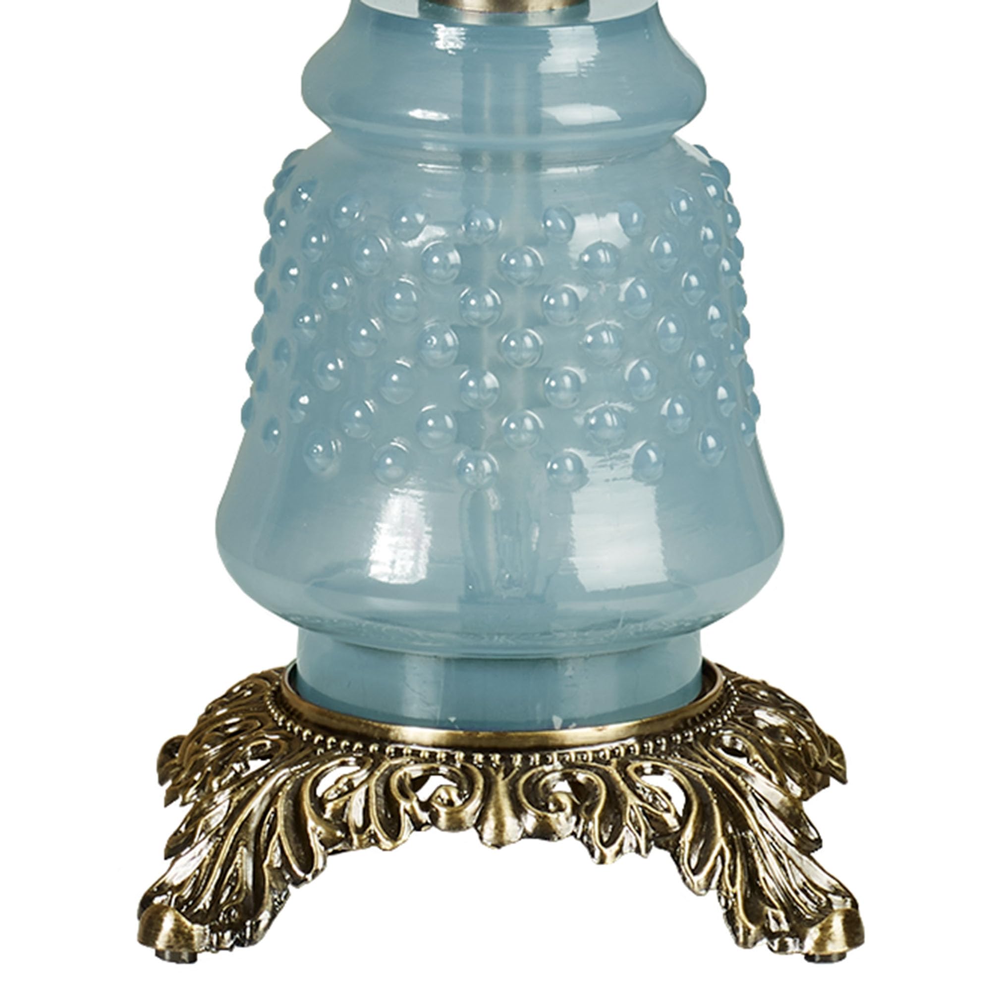 Touch of Class Mindy Hobnail Glass Table Lamp - Blue Shade