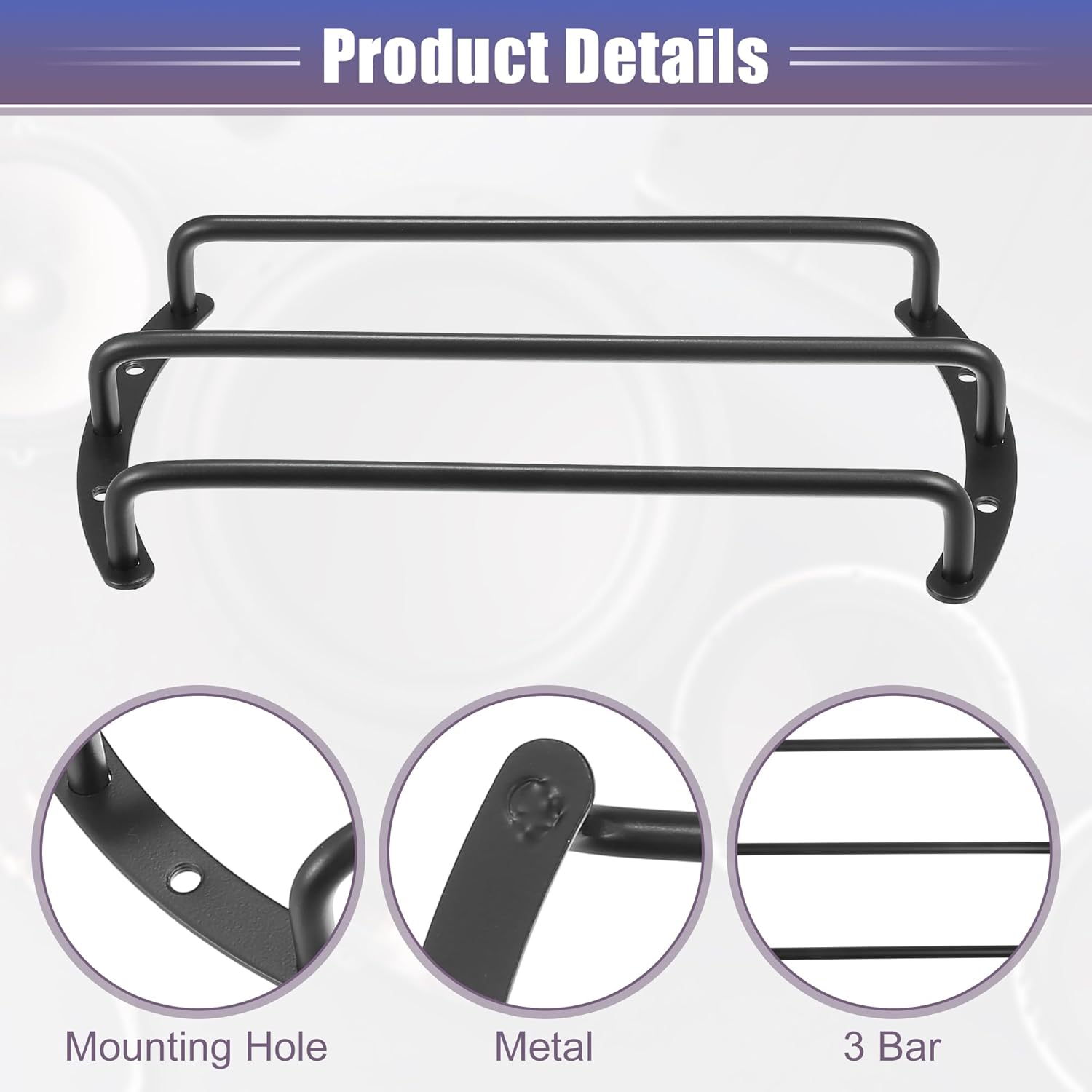 ACROPIX Universal Black Iron 8" Speaker Grill Bar Audio Speaker Subwoofer Grill Grille 8 inch 3 Bar Speaker Grille Bar Woofer Protective Cover with Screws - Pack of 2