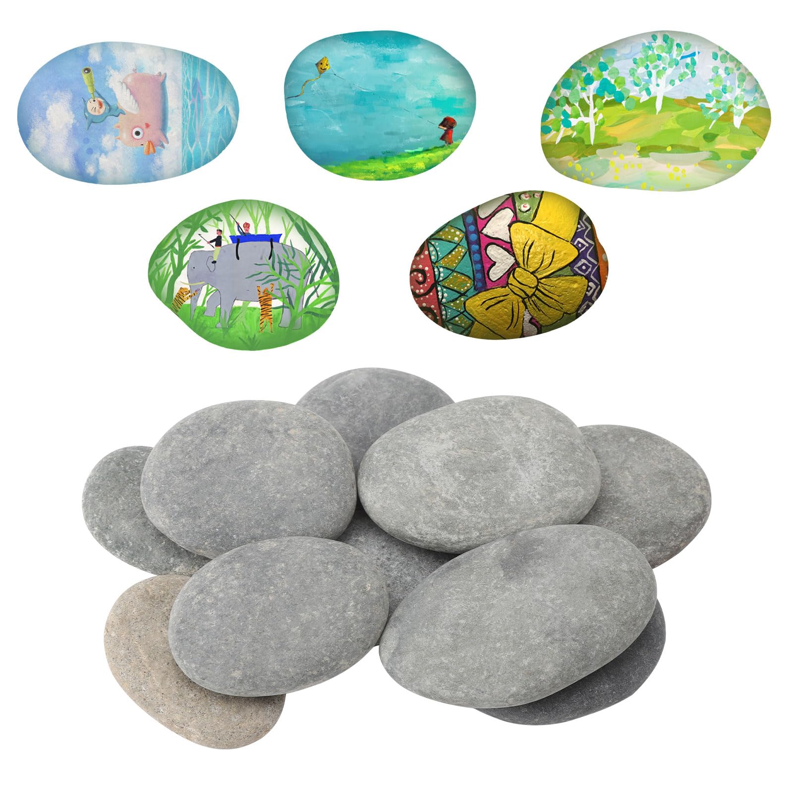 10 Pietre Naturali Per Dipingere - Ciottoli Piatti Per Decorazioni Fai Da Te, Acquari E Giardino - Foto 8