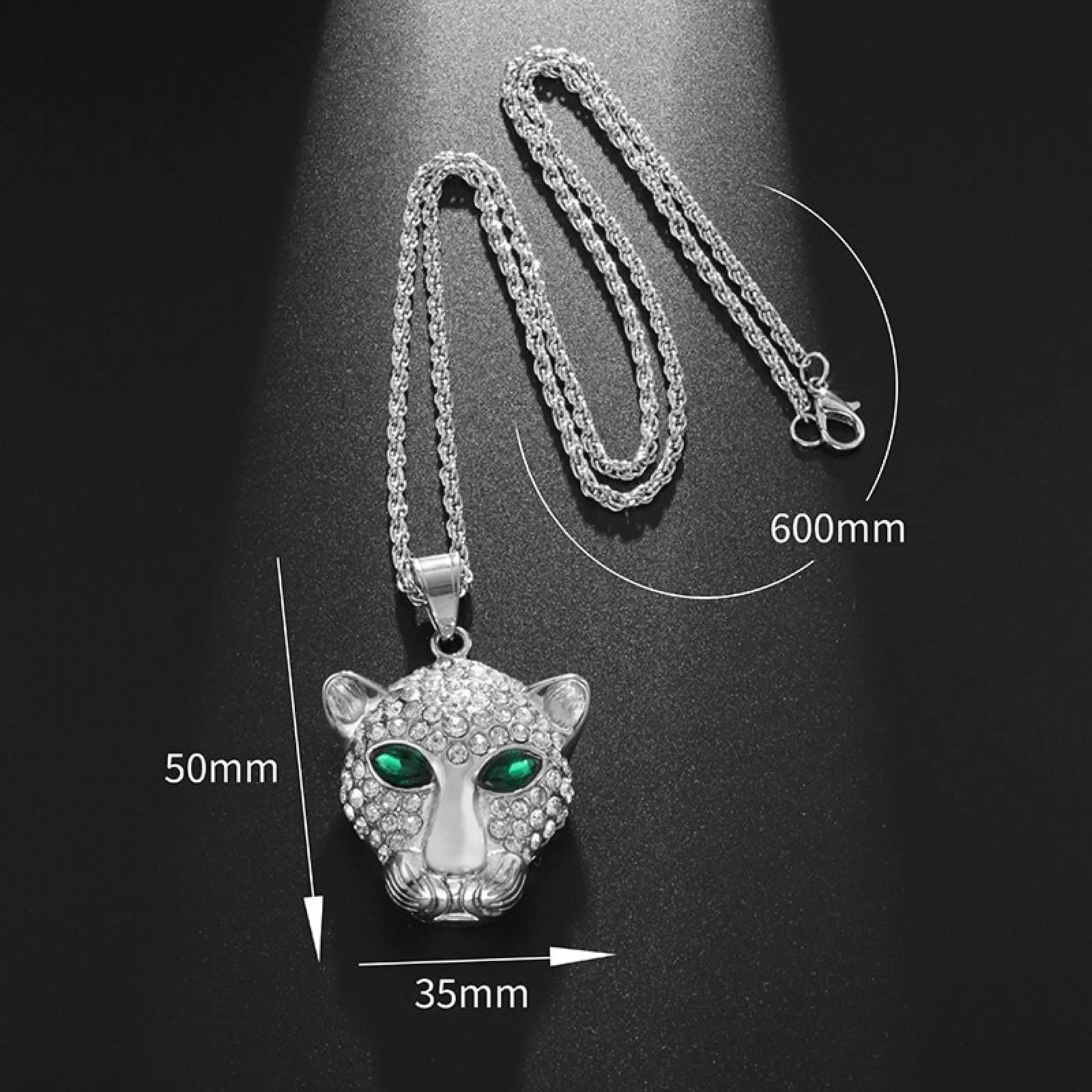 Amazon.com: Ice Crystal Zirconia Green Eyes Leopard Head Pendant