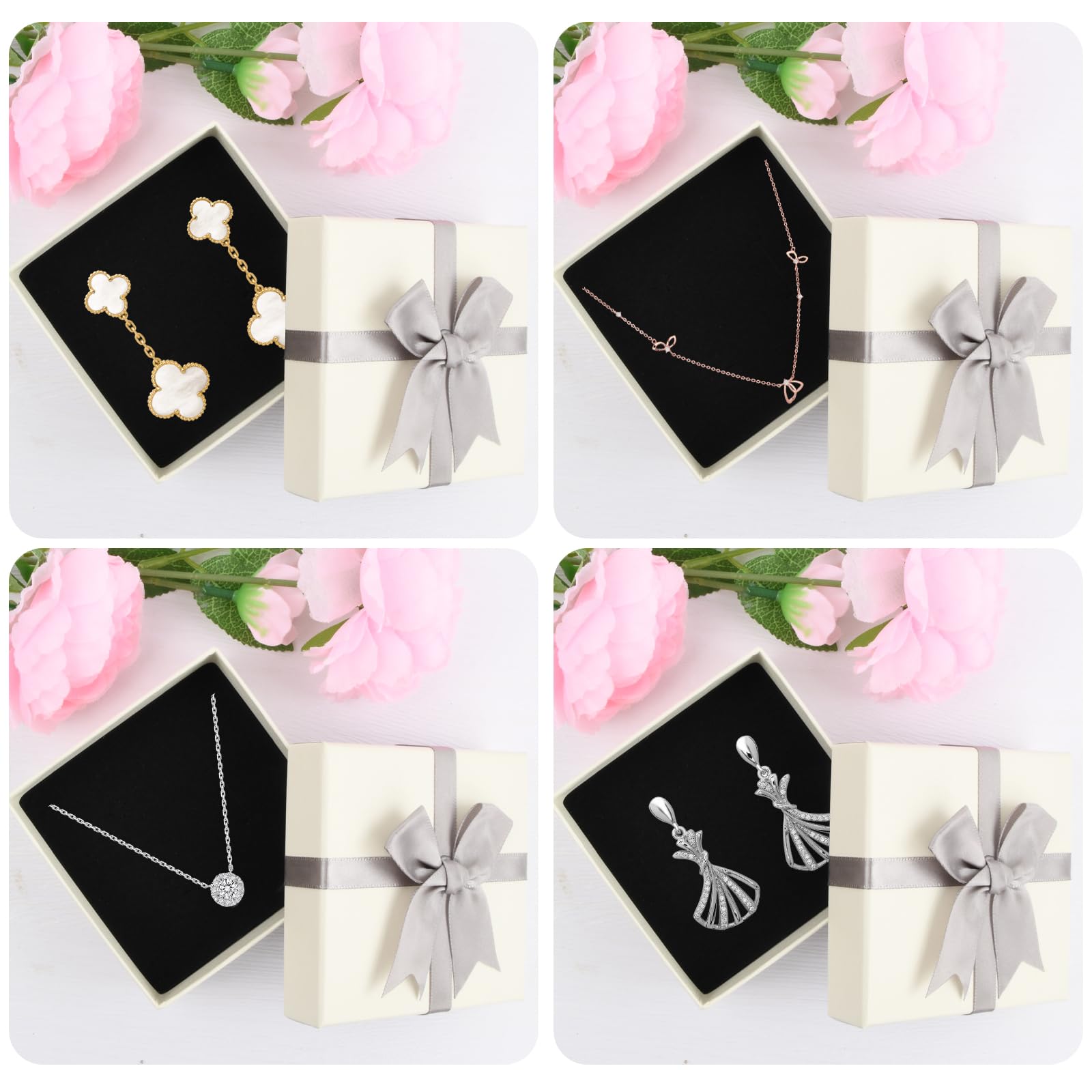 2 Scatole Regalo Piccole Con Coperchio E Nastro – 9x9x4 Cm Per Gioielli