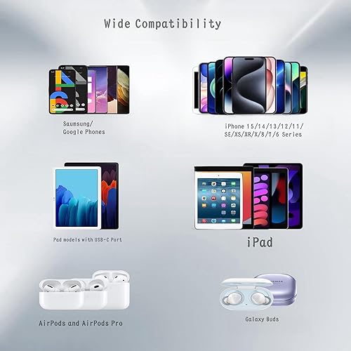 Miniatura 6 de Paquete de 4 adaptadores USB C macho a Lightning adaptador Lightning a USB C hembra, soporta carga rápida PD y transmisión de datos, no apto para