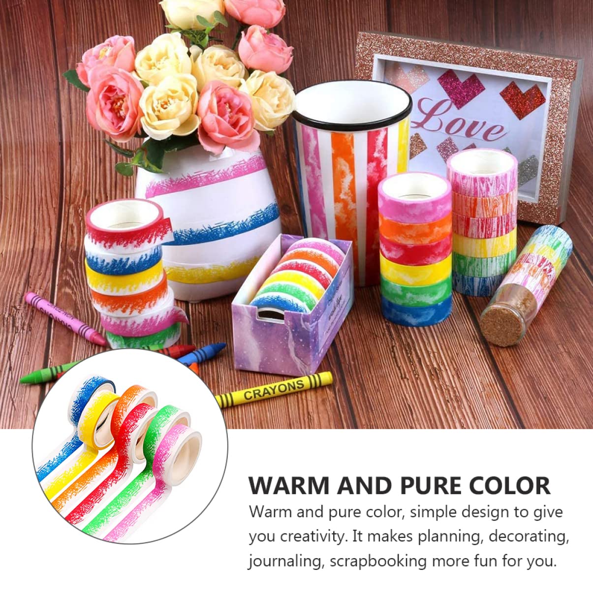 EXCEART 18rollos Cinta Washi Decorativa De Cinta Adhesiva para Manualidades y Scrapbooking Pies De Diseño Creativo para Decorar Diarios Tarjetas y Proyectos DIY