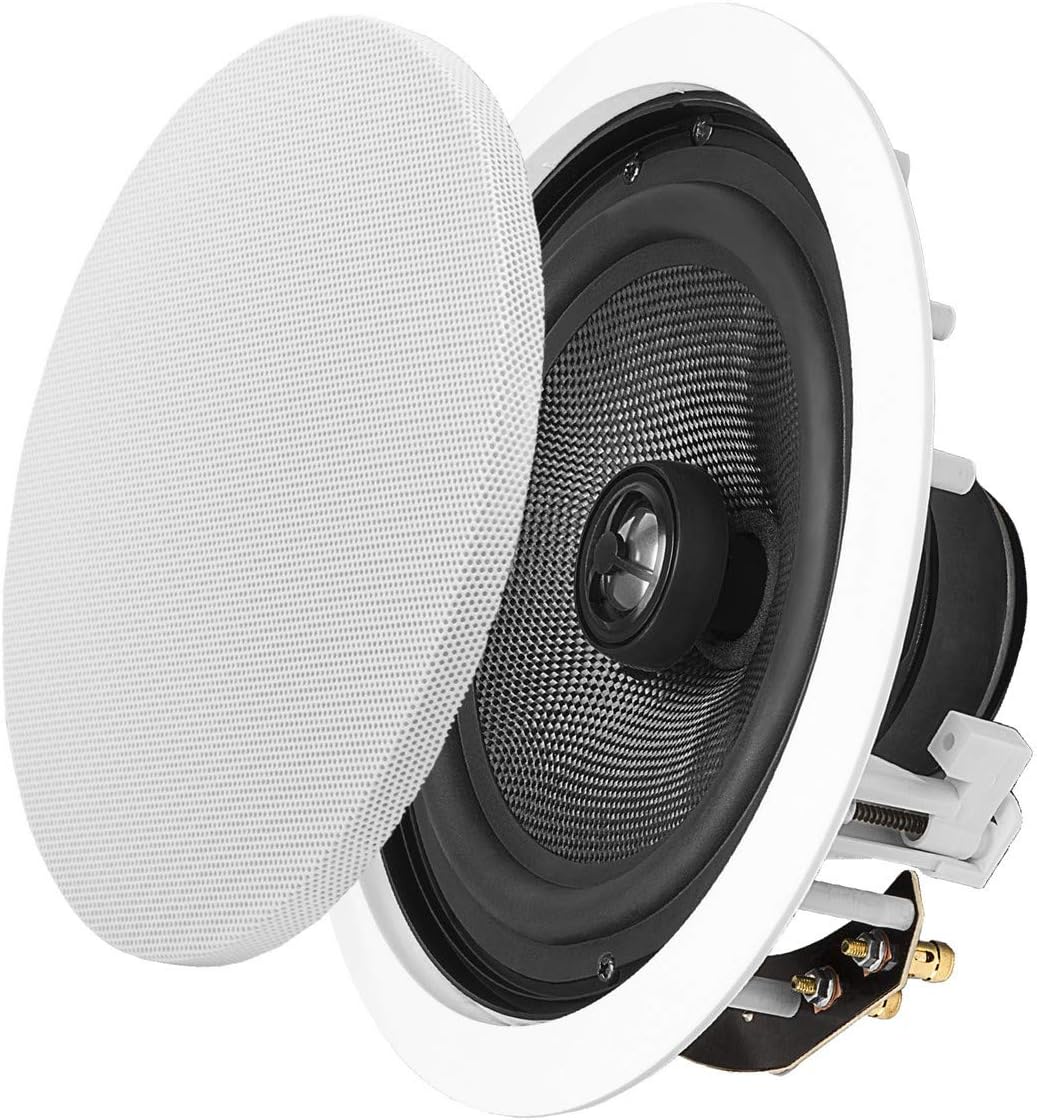 Best Quality 🔥 OSD 8 In Ceiling Stereo Speaker Pair 150W 2-Way, Pivoting Tweeter, Paintable Grille ICE840