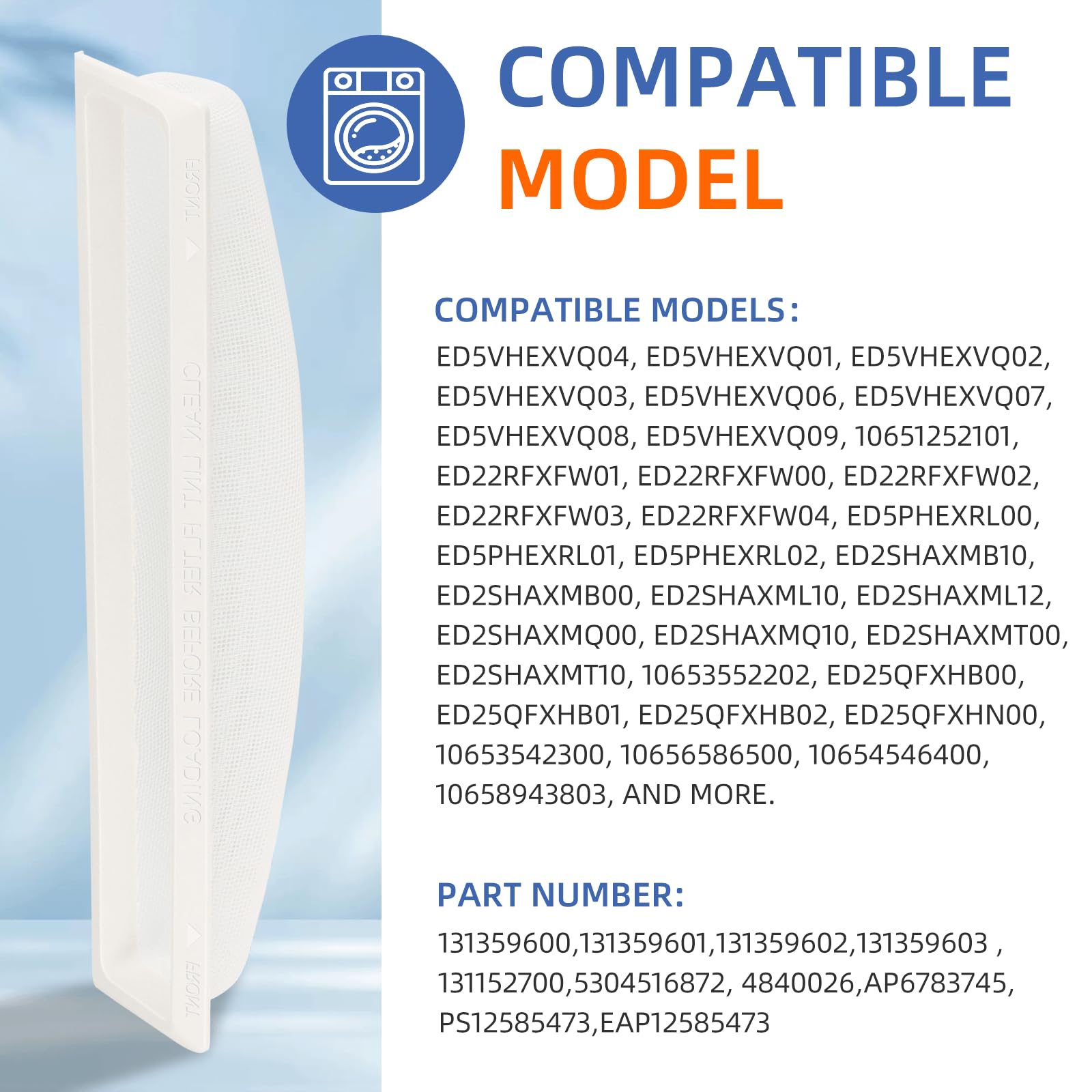 Filtro Anti-pelucchi Per Asciugatrice - Compatibile Con Kenmore E Frigidaire - Sostituisce 131359600 / 131359602 / 5304516871 - 2