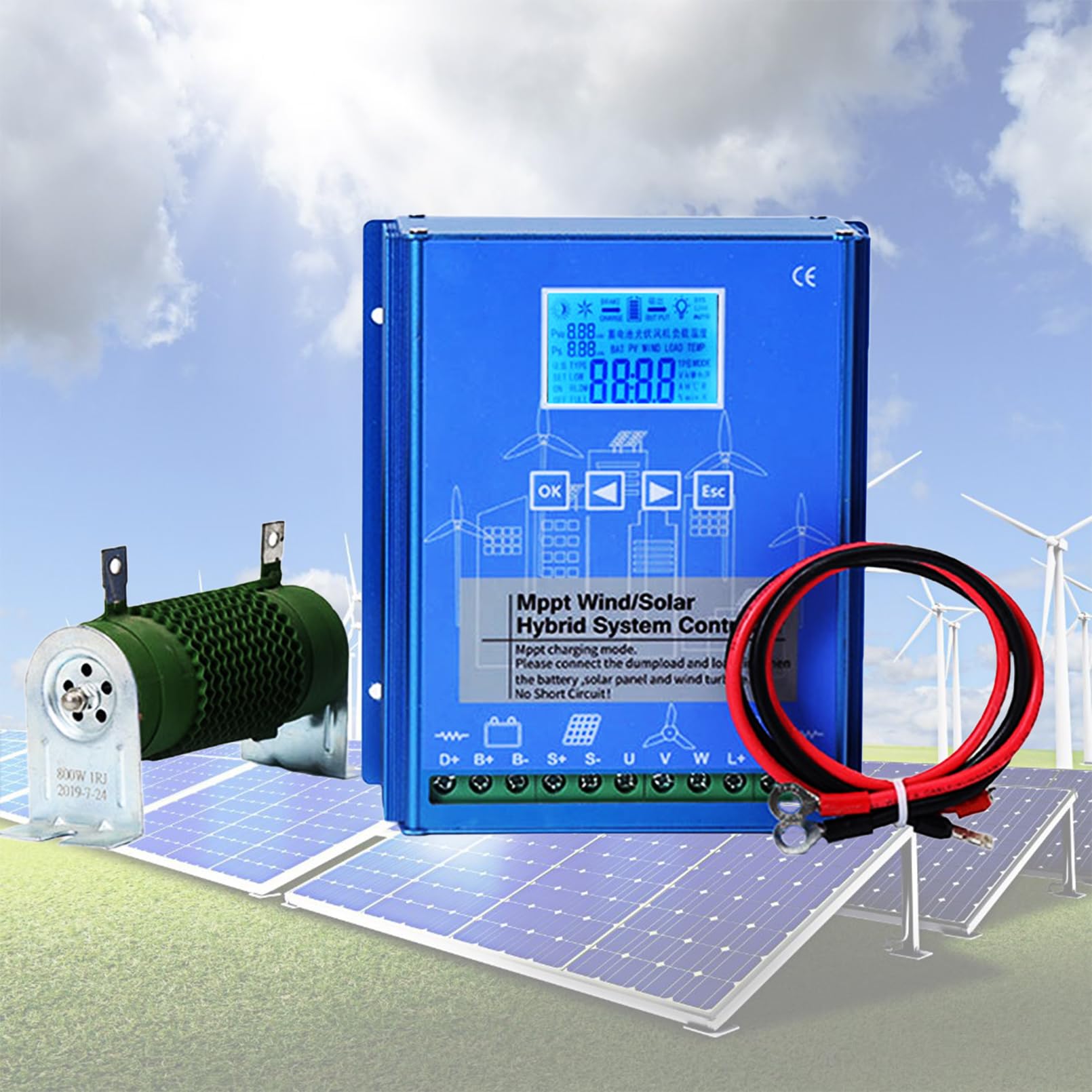 Hybrydowy regulator ładowania Wind Solar MPPT Boost Regulator z wyświetlaczem LCD do zastosowań zewnętrznych